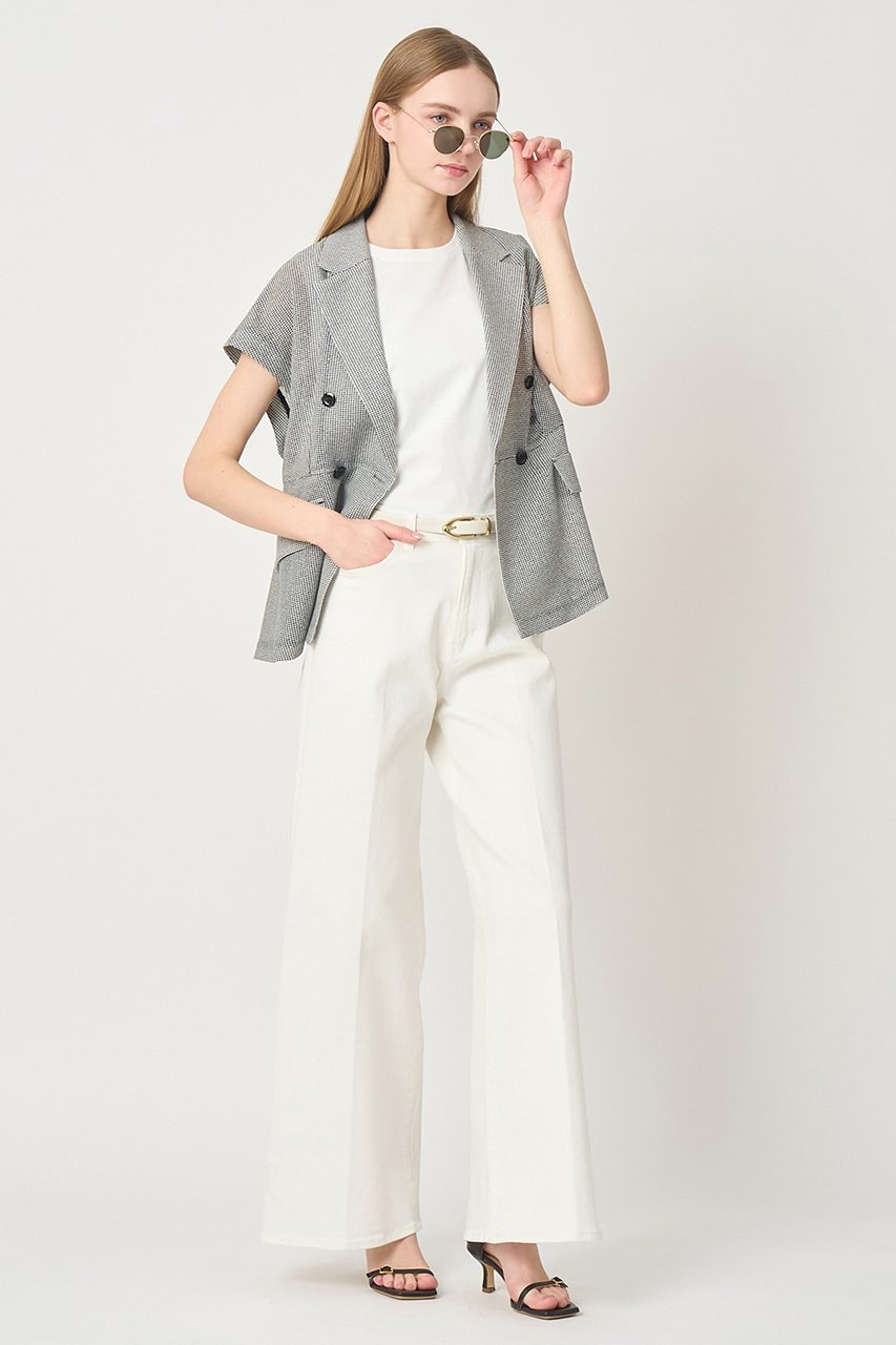 【アナイ/ANAYI】のカラミダブルペプラム ジャケット 人気、トレンドファッション・服の通販 founy(ファニー) 　ファッション　Fashion　レディースファッション　Fashion for Women　アウター　Coat / Outerwear Collection　レディースジャケット・軽アウター　Jackets　インナー　Innerwear　ジャケット　Jacket, Outerwear　ダブル　Double, Double-Breasted　チェック　Check, Plaid, Tartan　テーラード　Tailored, Tailored Fit　ノースリーブ　Sleeveless, No-Sleeve　ペプラム　Peplum, Flared Hem　モノトーン　Monotone, Black and White　新作・新入荷　New Arrivals / New In　other-7|ID: prp329100004933162 ipo3291000000037027521