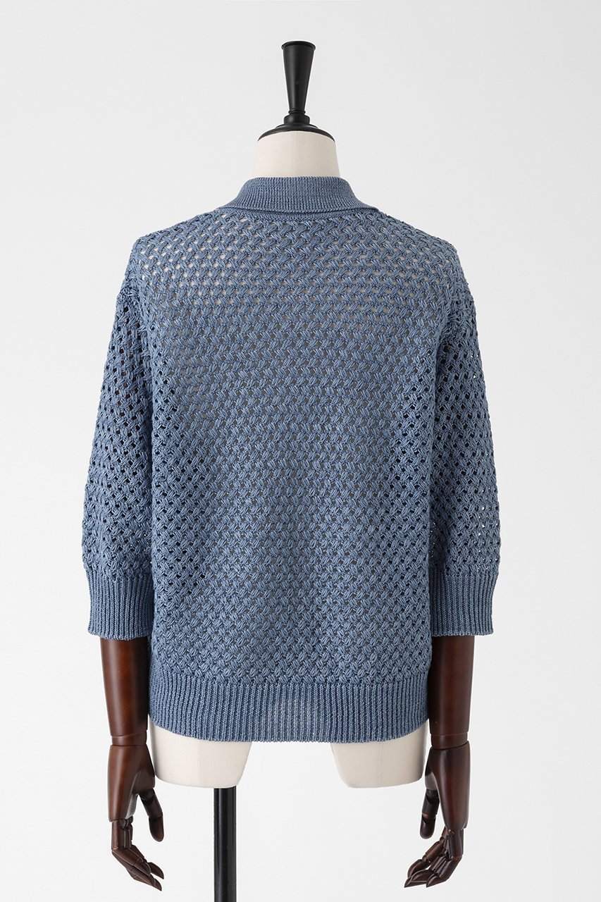 【オーヴィル/EAUVIRE】のリネンポロカーディガン 人気、トレンドファッション・服の通販 founy(ファニー) 　ファッション　Fashion　レディースファッション　Fashion for Women　トップス・カットソー　Cut & Sew Tops　ニット　Knit Tops & Sweaters　カーディガン・羽織り　Layered Style Cardigans　おすすめ　Recommended / Our Picks　イタリア　Italy　カーディガン　Cardigan, Knitwear　デニム　Denim, Jeans Material　バスケット　Basket, Basket Bag　ポケット　Pocket, Pocket Detail　リネン　Linen, Linen Fabric　夏　Summer　新作・新入荷　New Arrivals / New In　羽織　Haori, Light Jacket　透かし　Cut-Out, Lacework　other-3|ID: prp329100004933180 ipo3291000000037027630