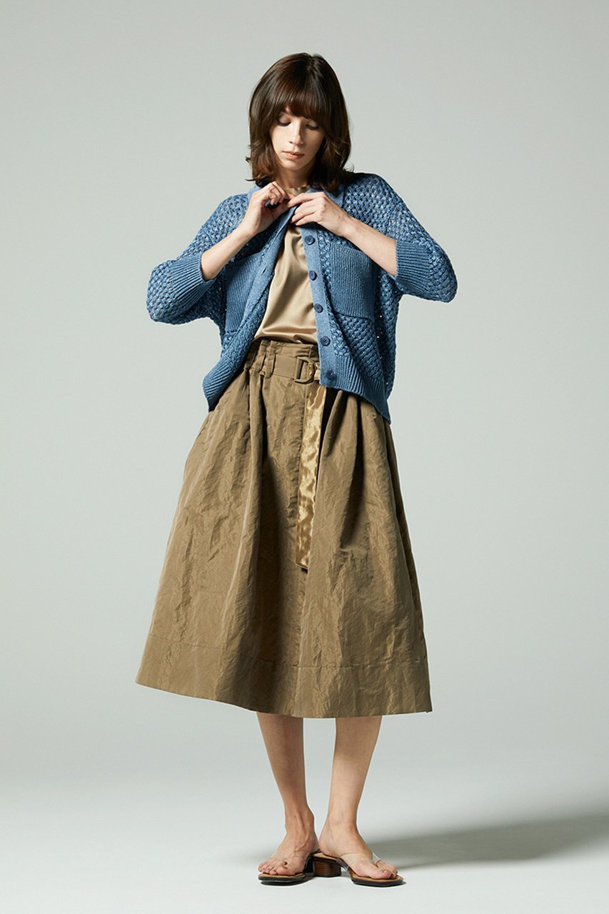 【オーヴィル/EAUVIRE】のリネンポロカーディガン 人気、トレンドファッション・服の通販 founy(ファニー) 　ファッション　Fashion　レディースファッション　Fashion for Women　トップス・カットソー　Cut & Sew Tops　ニット　Knit Tops & Sweaters　カーディガン・羽織り　Layered Style Cardigans　おすすめ　Recommended / Our Picks　イタリア　Italy　カーディガン　Cardigan, Knitwear　デニム　Denim, Jeans Material　バスケット　Basket, Basket Bag　ポケット　Pocket, Pocket Detail　リネン　Linen, Linen Fabric　夏　Summer　新作・新入荷　New Arrivals / New In　羽織　Haori, Light Jacket　透かし　Cut-Out, Lacework　other-7|ID: prp329100004933180 ipo3291000000037027634