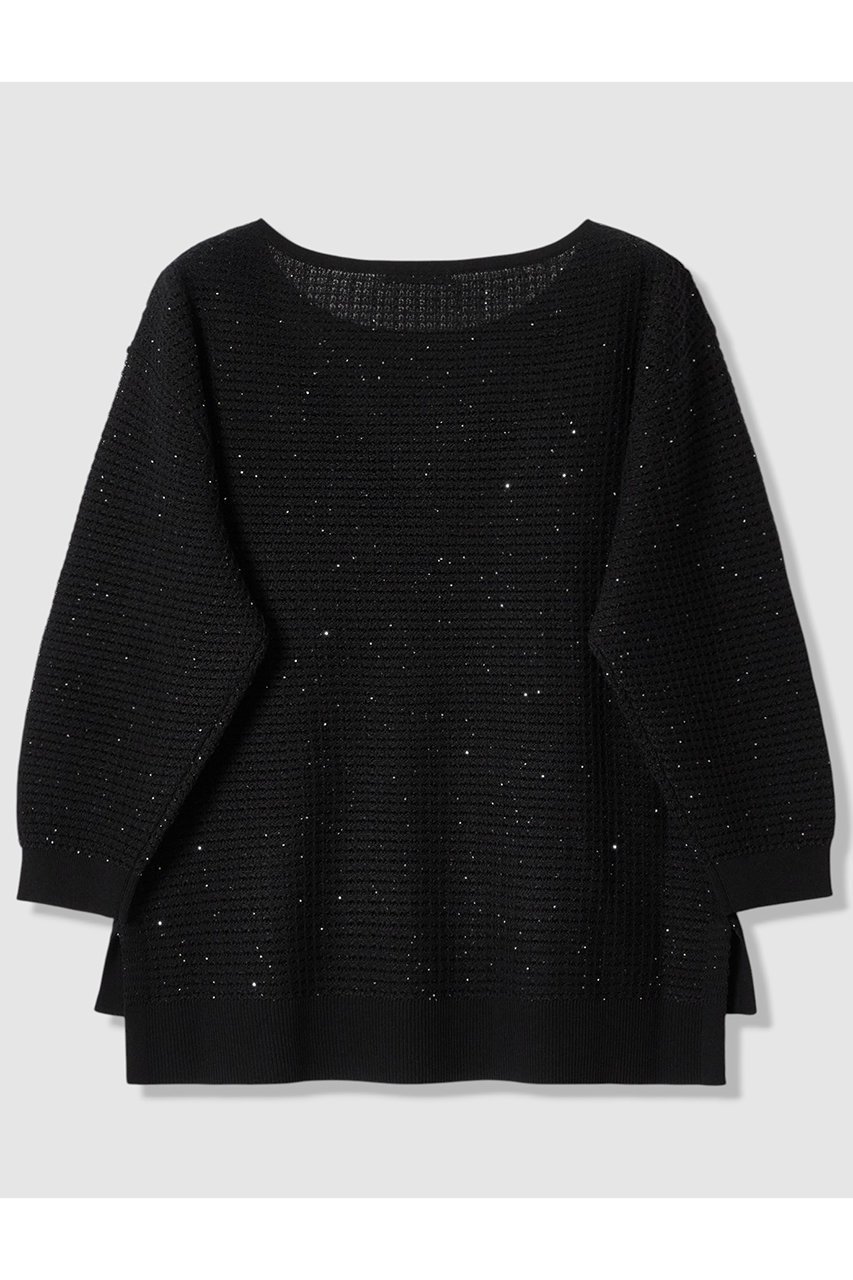 【アナイ/ANAYI】のトラフォラートミドル丈 プルオーバー 人気、トレンドファッション・服の通販 founy(ファニー) 　ファッション　Fashion　レディースファッション　Fashion for Women　トップス・カットソー　Cut & Sew Tops　ニット　Knit Tops & Sweaters　カジュアルプルオーバー・ニットトップス　Pullovers & Knit Tops / Casual Pullovers　イタリア　Italy　シンプル　Simple, Minimal　スパンコール　Sequins, Sequin Embellishment　スリット　Slit, Slit Detail　フェミニン　Feminine, Girly　フロント　Front, Front Design　ミドル　Middle Length, Mid Height　リラックス　Relax, Relaxed Fit　エレガント 上品　Elegant　新作・新入荷　New Arrivals / New In　透かし　Cut-Out, Lacework　other-2|ID: prp329100004933182 ipo3291000000037027648