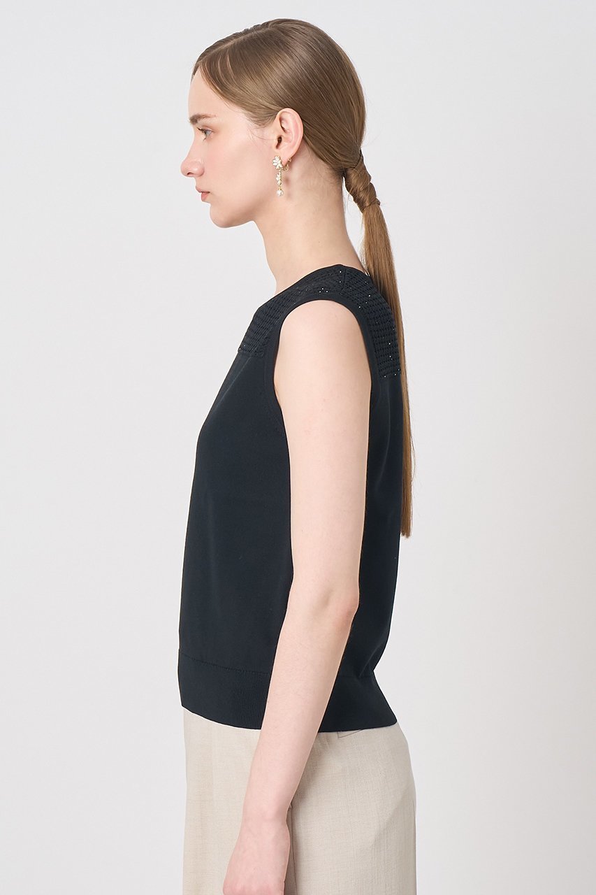 【アナイ/ANAYI】の【セットアップ対応商品】トラフォラートノースリーブ 人気、トレンドファッション・服の通販 founy(ファニー) 　ファッション　Fashion　レディースファッション　Fashion for Women　トップス・カットソー　Cut & Sew Tops　ニット　Knit Tops & Sweaters　キャミソール&ノースリーブ　Camisoles & Sleeveless Tops　カジュアルプルオーバー・ニットトップス　Pullovers & Knit Tops / Casual Pullovers　アンサンブル　Ensemble Set　イタリア　Italy　カーディガン　Cardigan, Knitwear　シンプル　Simple, Minimal　スパンコール　Sequins, Sequin Embellishment　セットアップ　Set-Up, Coordinated Outfit　透かし　Cut-Out, Lacework　デコルテ　Décolleté, Neckline　半袖　Short Sleeve, Half Sleeve　おすすめ　Recommended / Our Picks　エレガント 上品　Elegant　新作・新入荷　New Arrivals / New In　other-8|ID: prp329100004933185 ipo3291000000037027677