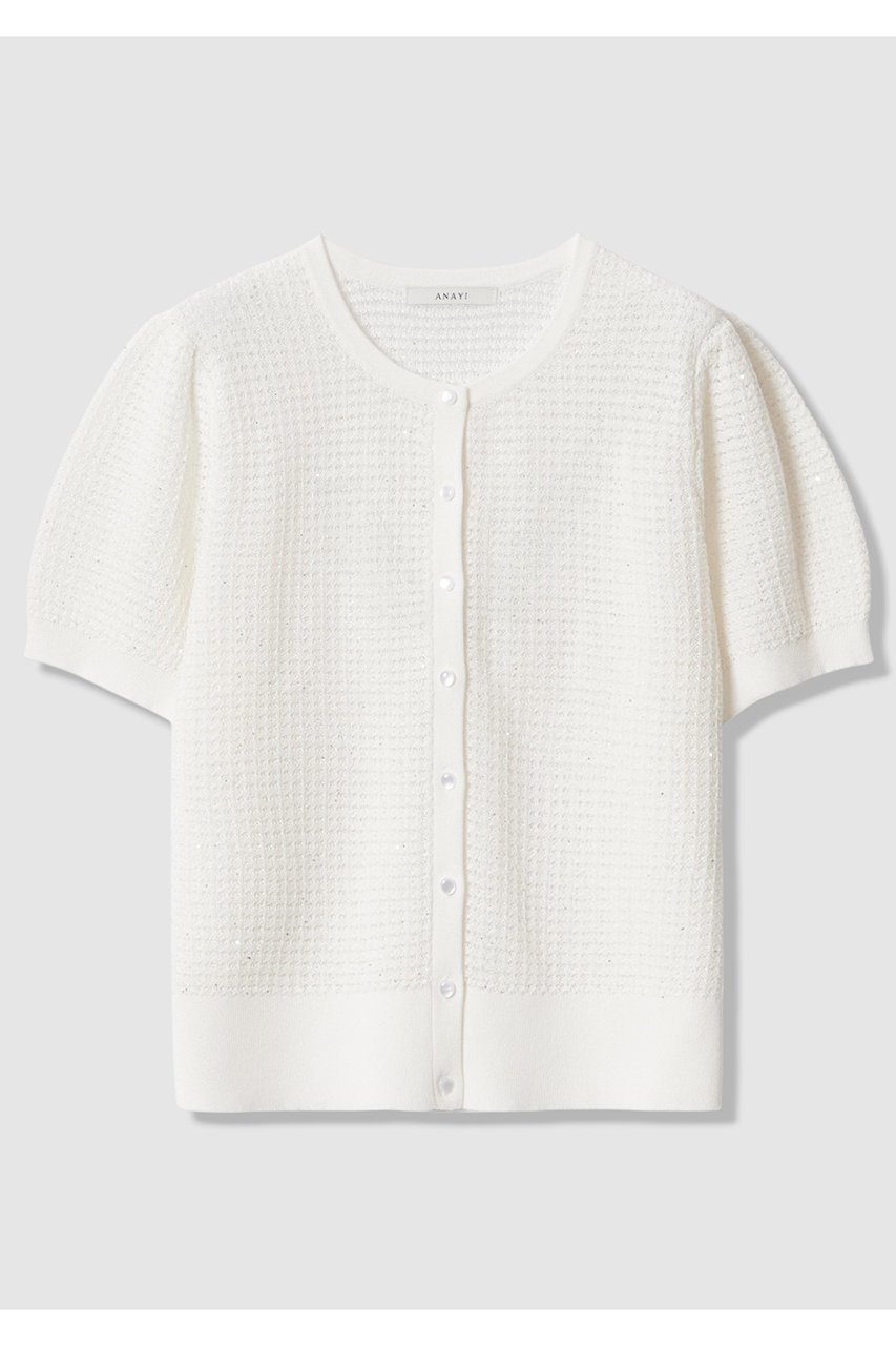 【アナイ/ANAYI】の【セットアップ対応商品】トラフォラート カーディガン インテリア・キッズ・メンズ・レディースファッション・服の通販 founy(ファニー) 　ファッション　Fashion　レディースファッション　Fashion for Women　トップス・カットソー　Cut & Sew Tops　ニット　Knit Tops & Sweaters　カーディガン・羽織り　Layered Style Cardigans　アンサンブル　Ensemble Set　イタリア　Italy　カーディガン　Cardigan, Knitwear　シンプル　Simple, Minimal　スパンコール　Sequins, Sequin Embellishment　スリーブ　Sleeve, Long Sleeve / Short Sleeve　セットアップ　Set-Up, Coordinated Outfit　透かし　Cut-Out, Lacework　おすすめ　Recommended / Our Picks　エレガント 上品　Elegant　新作・新入荷　New Arrivals / New In　オフホワイト|ID: prp329100004933188 ipo3291000000037027682