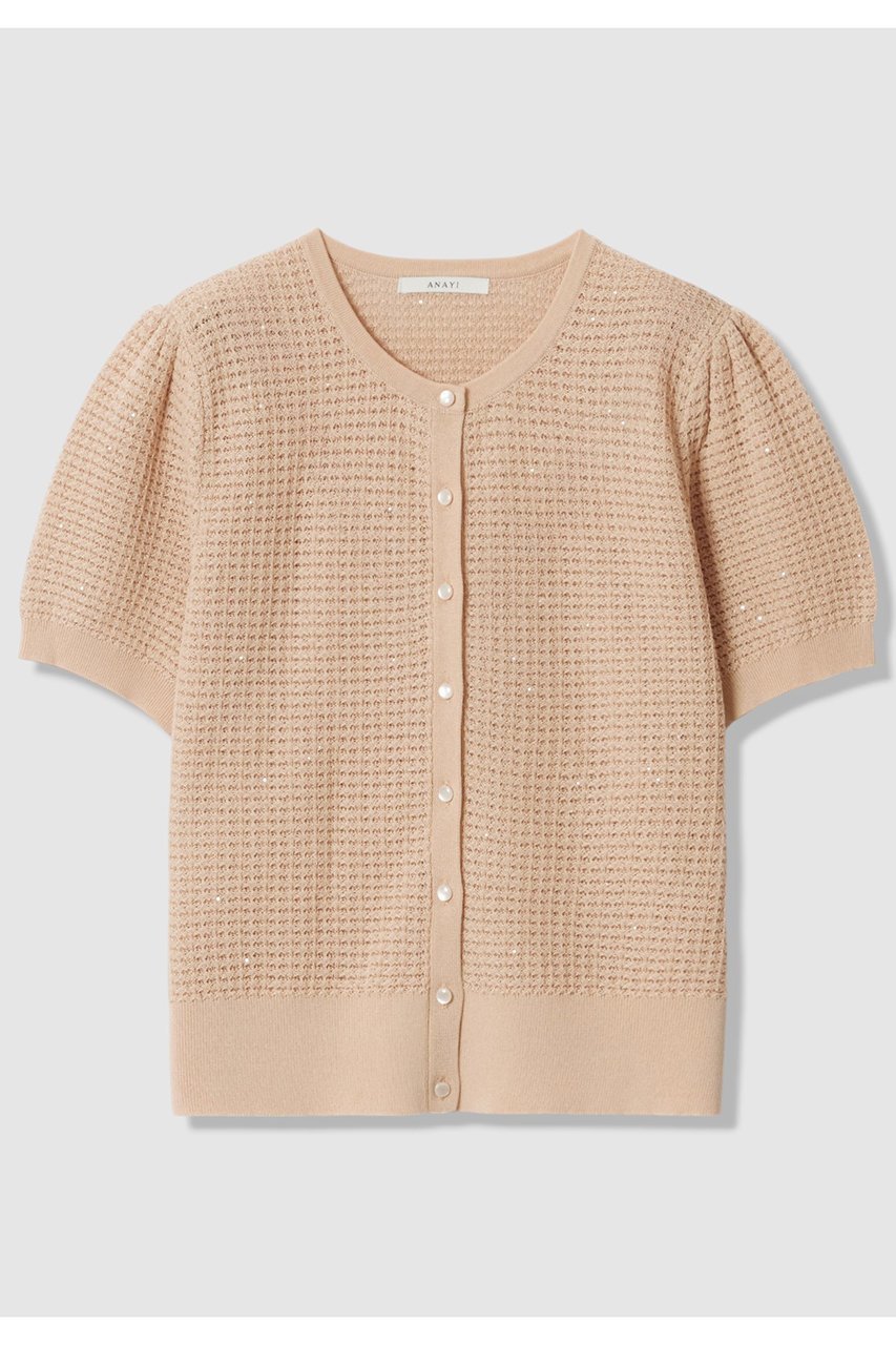 【アナイ/ANAYI】の【セットアップ対応商品】トラフォラート カーディガン インテリア・キッズ・メンズ・レディースファッション・服の通販 founy(ファニー) 　ファッション　Fashion　レディースファッション　Fashion for Women　トップス・カットソー　Cut & Sew Tops　ニット　Knit Tops & Sweaters　カーディガン・羽織り　Layered Style Cardigans　アンサンブル　Ensemble Set　イタリア　Italy　カーディガン　Cardigan, Knitwear　シンプル　Simple, Minimal　スパンコール　Sequins, Sequin Embellishment　スリーブ　Sleeve, Long Sleeve / Short Sleeve　セットアップ　Set-Up, Coordinated Outfit　透かし　Cut-Out, Lacework　おすすめ　Recommended / Our Picks　エレガント 上品　Elegant　新作・新入荷　New Arrivals / New In　ベージュ|ID: prp329100004933188 ipo3291000000037027684