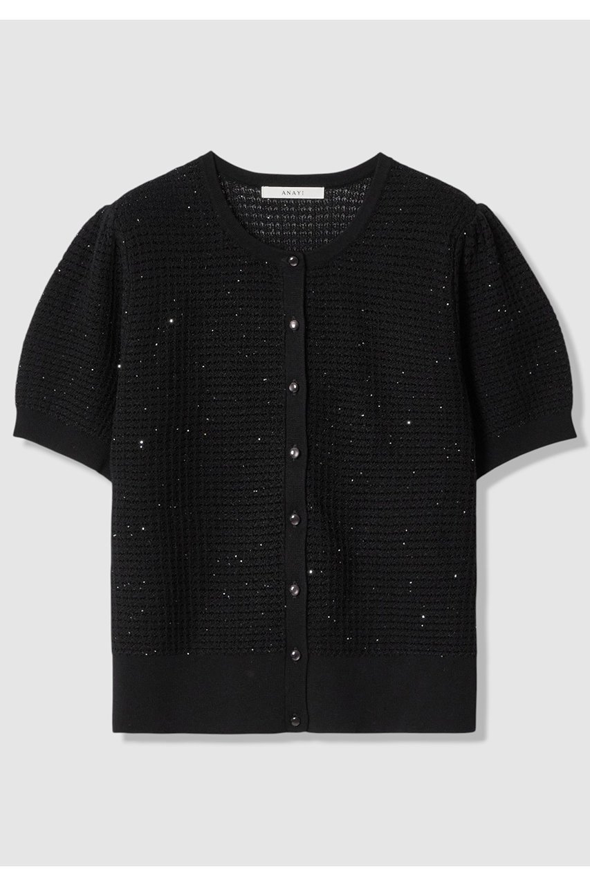 【アナイ/ANAYI】の【セットアップ対応商品】トラフォラート カーディガン インテリア・キッズ・メンズ・レディースファッション・服の通販 founy(ファニー) 　ファッション　Fashion　レディースファッション　Fashion for Women　トップス・カットソー　Cut & Sew Tops　ニット　Knit Tops & Sweaters　カーディガン・羽織り　Layered Style Cardigans　アンサンブル　Ensemble Set　イタリア　Italy　カーディガン　Cardigan, Knitwear　シンプル　Simple, Minimal　スパンコール　Sequins, Sequin Embellishment　スリーブ　Sleeve, Long Sleeve / Short Sleeve　セットアップ　Set-Up, Coordinated Outfit　透かし　Cut-Out, Lacework　おすすめ　Recommended / Our Picks　エレガント 上品　Elegant　新作・新入荷　New Arrivals / New In　ブラック|ID: prp329100004933188 ipo3291000000037027691