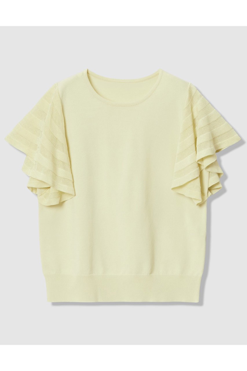 【アナイ/ANAYI】のシアーフレアスリーブ プルオーバー インテリア・キッズ・メンズ・レディースファッション・服の通販 founy(ファニー) 　ファッション　Fashion　レディースファッション　Fashion for Women　トップス・カットソー　Cut & Sew Tops　ニット　Knit Tops & Sweaters　カジュアルプルオーバー・ニットトップス　Pullovers & Knit Tops / Casual Pullovers　シアー　Sheer, See-Through　フェミニン　Feminine, Girly　フレア　Flare, Flared　夏　Summer　新作・新入荷　New Arrivals / New In　イエロー|ID: prp329100004933189 ipo3291000000037027701