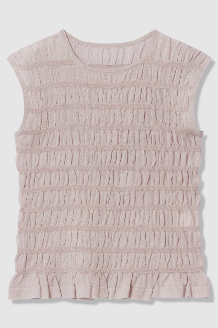 【アナイ/ANAYI】のシャーリング プルオーバー インテリア・キッズ・メンズ・レディースファッション・服の通販 founy(ファニー) 　ファッション　Fashion　レディースファッション　Fashion for Women　トップス・カットソー　Cut & Sew Tops　ニット　Knit Tops & Sweaters　カジュアルプルオーバー・ニットトップス　Pullovers & Knit Tops / Casual Pullovers　おすすめ　Recommended / Our Picks　インナー　Innerwear　ギャザー　Gathered, Ruffled　シャーリング　Shirring, Ruched　シンプル　Simple, Minimal　ジャケット　Jacket, Outerwear　ストレッチ　Stretch, Stretchy Fabric　タンク　Tank Top, Sleeveless Top　ノースリーブ　Sleeveless, No-Sleeve　新作・新入荷　New Arrivals / New In　ピンク|ID: prp329100004933192 ipo3291000000037027718