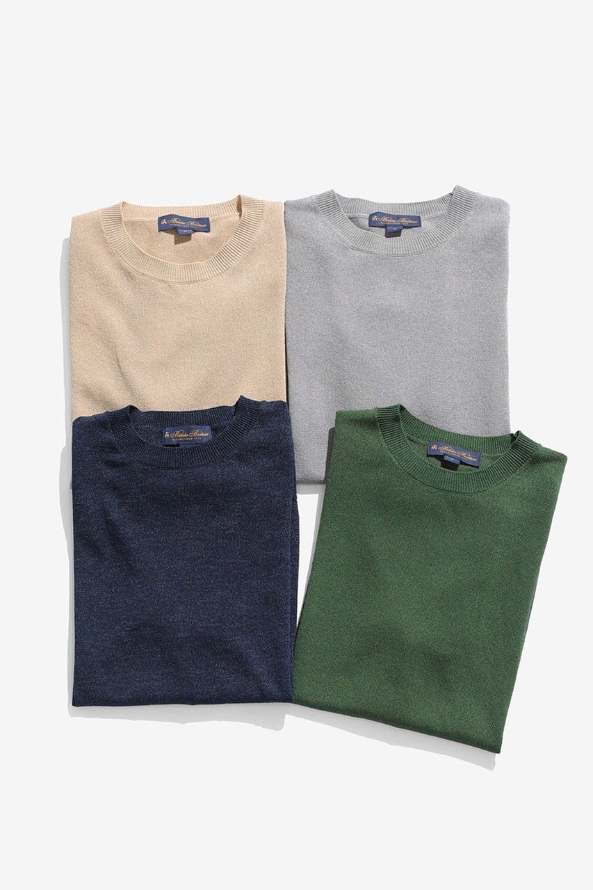 【ブルックス ブラザーズ/Brooks Brothers / MEN】の【MEN】 オンラインストア限定 ペーパーヤーン クルーネック ショートスリーブセーター 人気、トレンドファッション・服の通販 founy(ファニー) 　ファッション　Fashion　メンズファッション　Fashion for Men　トップス・カットソー　Cut & Sew Tops　ニット・セーター / 定番トップス　Knit Tops & Sweaters　ドレープ　Drape, Draping Fabric　リネン　Linen, Linen Fabric　エレガント 上品　Elegant　夏　Summer　新作・新入荷　New Arrivals / New In　軽量　Lightweight, Ultra Light　other-6|ID: prp329100004933194 ipo3291000000037027757