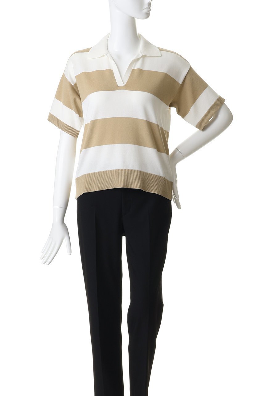 【ブルックス ブラザーズ/Brooks Brothers】のスーピマコットン ラグビーストライプ ショートスリーブ ポロセーター 人気、トレンドファッション・服の通販 founy(ファニー) 　ファッション　Fashion　レディースファッション　Fashion for Women　トップス・カットソー　Cut & Sew Tops　ニット　Knit Tops & Sweaters　カジュアルプルオーバー・ニットトップス　Pullovers & Knit Tops / Casual Pullovers　なめらか　Smooth, Silky Texture　エレガント 上品　Elegant　コンパクト　Compact, Small Size　ショート　Short, Short Length　ストライプ　Stripe, Striped Pattern　スポーティ　Sporty, Casual Athletic　スリーブ　Sleeve, Long Sleeve / Short Sleeve　セーター　Sweater, Knitwear　デニム　Denim, Jeans Material　トレンド　Trend, Trending Now　フェミニン　Feminine, Girly　新作・新入荷　New Arrivals / New In　other-2|ID: prp329100004933195 ipo3291000000037027760