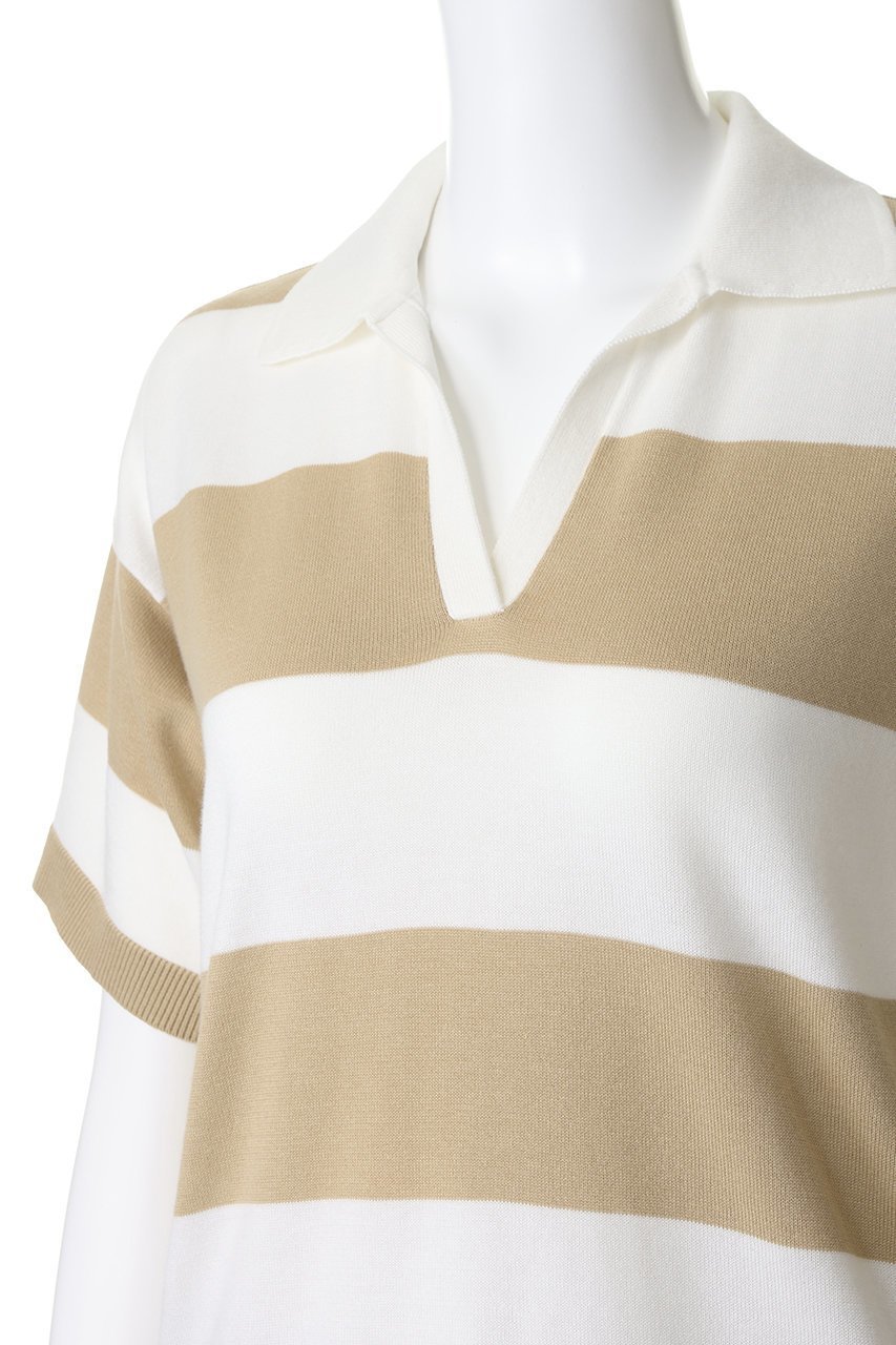 【ブルックス ブラザーズ/Brooks Brothers】のスーピマコットン ラグビーストライプ ショートスリーブ ポロセーター 人気、トレンドファッション・服の通販 founy(ファニー) 　ファッション　Fashion　レディースファッション　Fashion for Women　トップス・カットソー　Cut & Sew Tops　ニット　Knit Tops & Sweaters　カジュアルプルオーバー・ニットトップス　Pullovers & Knit Tops / Casual Pullovers　なめらか　Smooth, Silky Texture　エレガント 上品　Elegant　コンパクト　Compact, Small Size　ショート　Short, Short Length　ストライプ　Stripe, Striped Pattern　スポーティ　Sporty, Casual Athletic　スリーブ　Sleeve, Long Sleeve / Short Sleeve　セーター　Sweater, Knitwear　デニム　Denim, Jeans Material　トレンド　Trend, Trending Now　フェミニン　Feminine, Girly　新作・新入荷　New Arrivals / New In　other-5|ID: prp329100004933195 ipo3291000000037027763