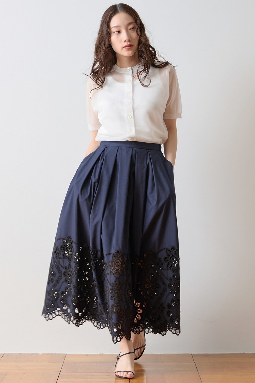 【ティアラ/Tiara】のカットワークレーススカート インテリア・キッズ・メンズ・レディースファッション・服の通販 founy(ファニー) 　ファッション　Fashion　レディースファッション　Fashion for Women　スカート　Skirts　ロングスカート　Long Skirts / Maxi & Midi Skirts　おすすめ　Recommended / Our Picks　カットソー　Cut and Sewn Top　サンダル　Sandals, Summer Shoes　シンプル　Simple, Minimal　スカラップ　Scallop, Scalloped Edge　セットアップ　Set-Up, Coordinated Outfit　ポケット　Pocket, Pocket Detail　レース　Lace, Lace Fabric　ロング　Long, Long-Length　ワーク　Workwear, Utility Style　夏　Summer　新作・新入荷　New Arrivals / New In　ネイビー|ID: prp329100004933227 ipo3291000000037027981