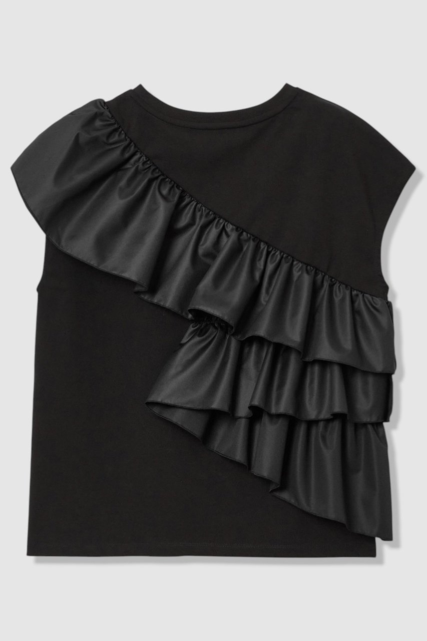 【アルアバイル/allureville】の【LOULOU WILLOUGHBY】スパイラルフリルTシャツ 人気、トレンドファッション・服の通販 founy(ファニー) 　ファッション　Fashion　レディースファッション　Fashion for Women　トップス・カットソー　Cut & Sew Tops　キャミソール&ノースリーブ　Camisoles & Sleeveless Tops　シャツ・ブラウス・オフィスカジュアル　Elegant Blouses & Button-Ups　ロングTシャツ・Tシャツ　Longline T-Shirts & Tees　カットソー・ベーシックTシャツ　Cut-and-Sewn Tops / Stretch Tees & Basics　キャミソール　Camisole, Spaghetti Strap Top　ギャザー　Gathered, Ruffled　シンプル　Simple, Minimal　タフタ　Taffeta, Structured Fabric　タンク　Tank Top, Sleeveless Top　フリル　Frill, Ruffle　再入荷　Restock / Back in Stock　夏　Summer　other-2|ID: prp329100004935550 ipo3291000000037037893