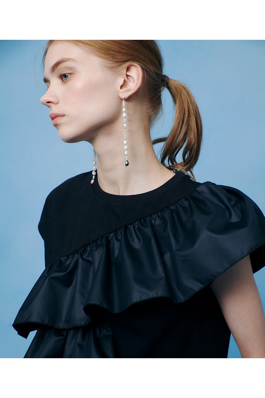 【アルアバイル/allureville】の【LOULOU WILLOUGHBY】スパイラルフリルTシャツ 人気、トレンドファッション・服の通販 founy(ファニー) 　ファッション　Fashion　レディースファッション　Fashion for Women　トップス・カットソー　Cut & Sew Tops　キャミソール&ノースリーブ　Camisoles & Sleeveless Tops　シャツ・ブラウス・オフィスカジュアル　Elegant Blouses & Button-Ups　ロングTシャツ・Tシャツ　Longline T-Shirts & Tees　カットソー・ベーシックTシャツ　Cut-and-Sewn Tops / Stretch Tees & Basics　キャミソール　Camisole, Spaghetti Strap Top　ギャザー　Gathered, Ruffled　シンプル　Simple, Minimal　タフタ　Taffeta, Structured Fabric　タンク　Tank Top, Sleeveless Top　フリル　Frill, Ruffle　再入荷　Restock / Back in Stock　夏　Summer　other-5|ID: prp329100004935550 ipo3291000000037037896