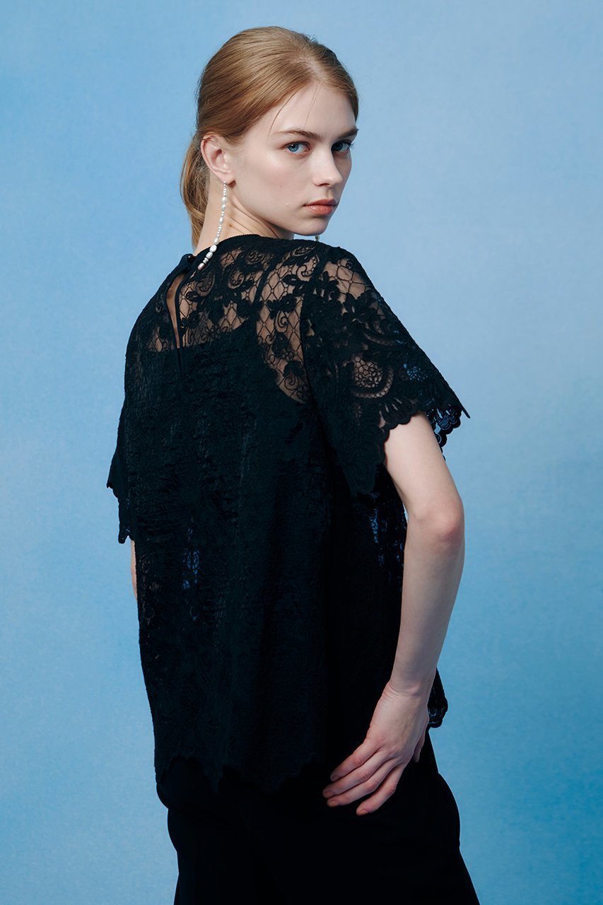 【アルアバイル/allureville】の【LOULOU WILLOUGHBY】オーガンスカラTシャツ 人気、トレンドファッション・服の通販 founy(ファニー) 　ファッション　Fashion　レディースファッション　Fashion for Women　トップス・カットソー　Cut & Sew Tops　シャツ・ブラウス・オフィスカジュアル　Elegant Blouses & Button-Ups　ロングTシャツ・Tシャツ　Longline T-Shirts & Tees　カットソー・ベーシックTシャツ　Cut-and-Sewn Tops / Stretch Tees & Basics　オーガンジー　Organza Fabric　ショート　Short, Short Length　シンプル　Simple, Minimal　スカラップ　Scallop, Scalloped Edge　スリーブ　Sleeve, Long Sleeve / Short Sleeve　チュール　Tulip, Tulip Motif　ヘムライン　Hemline, Bottom Cut　夏　Summer　新作・新入荷　New Arrivals / New In　other-7|ID: prp329100004935551 ipo3291000000037037908