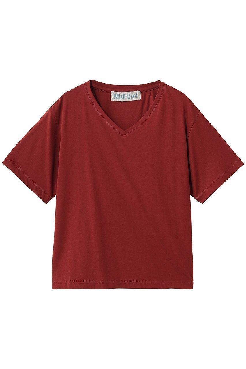 【ミディウミ/MidiUmi】のV neck P/O プルオーバー インテリア・キッズ・メンズ・レディースファッション・服の通販 founy(ファニー) 　ファッション　Fashion　レディースファッション　Fashion for Women　トップス・カットソー　Cut & Sew Tops　シャツ・ブラウス・オフィスカジュアル　Elegant Blouses & Button-Ups　ロングTシャツ・Tシャツ　Longline T-Shirts & Tees　カジュアルプルオーバー・ニットトップス　Pullovers & Knit Tops / Casual Pullovers　カットソー・ベーシックTシャツ　Cut-and-Sewn Tops / Stretch Tees & Basics　おすすめ　Recommended / Our Picks　インナー　Innerwear　コンパクト　Compact, Small Size　ショート　Short, Short Length　シンプル　Simple, Minimal　スリーブ　Sleeve, Long Sleeve / Short Sleeve　半袖　Short Sleeve, Half Sleeve　新作・新入荷　New Arrivals / New In　red|ID: prp329100004935553 ipo3291000000037037921