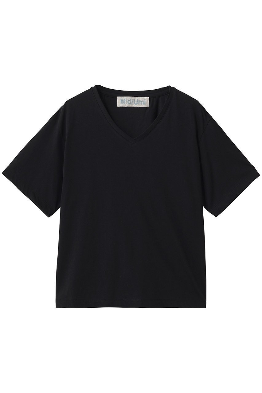 【ミディウミ/MidiUmi】のV neck P/O プルオーバー インテリア・キッズ・メンズ・レディースファッション・服の通販 founy(ファニー) 　ファッション　Fashion　レディースファッション　Fashion for Women　トップス・カットソー　Cut & Sew Tops　シャツ・ブラウス・オフィスカジュアル　Elegant Blouses & Button-Ups　ロングTシャツ・Tシャツ　Longline T-Shirts & Tees　カジュアルプルオーバー・ニットトップス　Pullovers & Knit Tops / Casual Pullovers　カットソー・ベーシックTシャツ　Cut-and-Sewn Tops / Stretch Tees & Basics　おすすめ　Recommended / Our Picks　インナー　Innerwear　コンパクト　Compact, Small Size　ショート　Short, Short Length　シンプル　Simple, Minimal　スリーブ　Sleeve, Long Sleeve / Short Sleeve　半袖　Short Sleeve, Half Sleeve　新作・新入荷　New Arrivals / New In　black|ID: prp329100004935553 ipo3291000000037037922