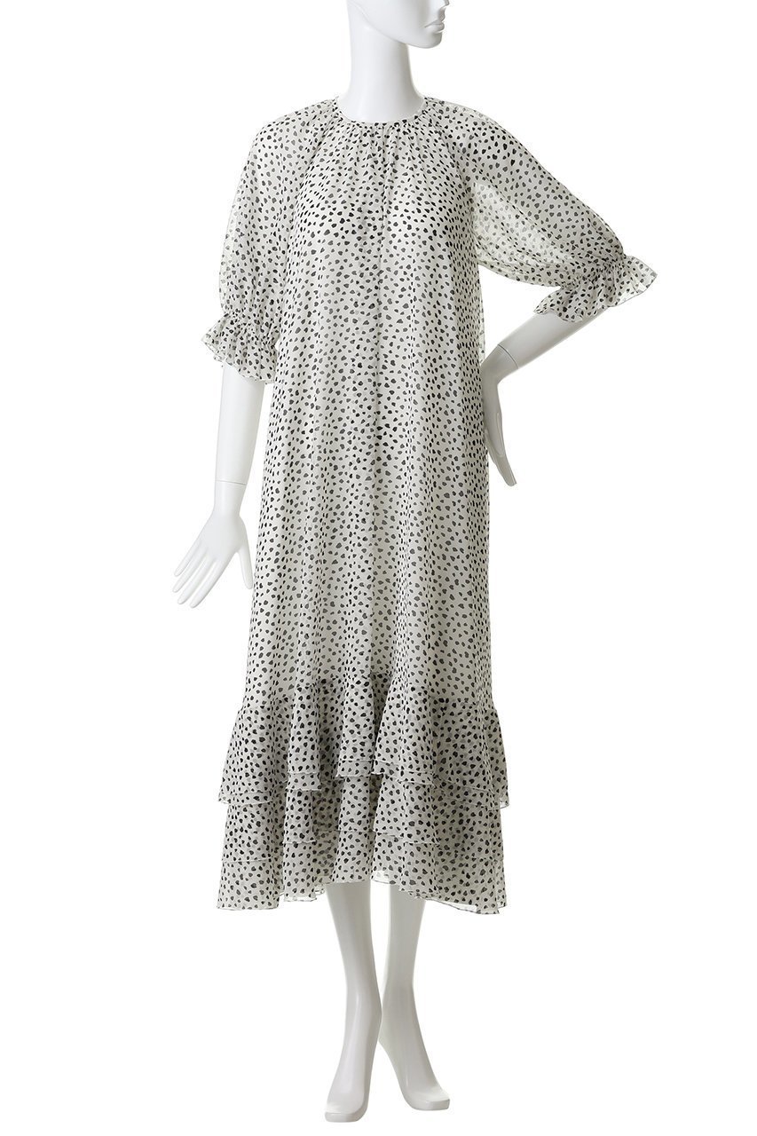 【ジェイドット/j.】のシフォンジョーゼット プリントワンピース 人気、トレンドファッション・服の通販 founy(ファニー) 　ファッション　Fashion　レディースファッション　Fashion for Women　ワンピース　Dresses　チュニック　Tunic Tops & Dresses　シフォン　Chiffon, Lightweight Fabric　ジョーゼット　Georgette, Semi-Sheer Fabric　チュニック　Tunic, Long Top　ドット　Polka Dot, Dot Pattern　フェミニン　Feminine, Girly　プリント　Print, Printed Pattern　モノトーン　Monotone, Black and White　ロング　Long, Long-Length　夏　Summer　新作・新入荷　New Arrivals / New In　春　Spring　S/S・春夏　SS, Spring/Summer, Warm Season　other-2|ID: prp329100004935554 ipo3291000000037037930