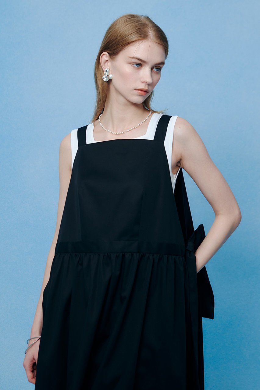 【アルアバイル/allureville】の【LOULOU WILLOUGHBY】コットンサテンエプロンワンピース 人気、トレンドファッション・服の通販 founy(ファニー) 　ファッション　Fashion　レディースファッション　Fashion for Women　ワンピース　Dresses　チュニック　Tunic Tops & Dresses　ギャザー　Gathered, Ruffled　サテン　Satin, Glossy Fabric　チュニック　Tunic, Long Top　フィット　Fit, Slim Fit　ロング　Long, Long-Length　夏　Summer　新作・新入荷　New Arrivals / New In　other-3|ID: prp329100004935556 ipo3291000000037037948