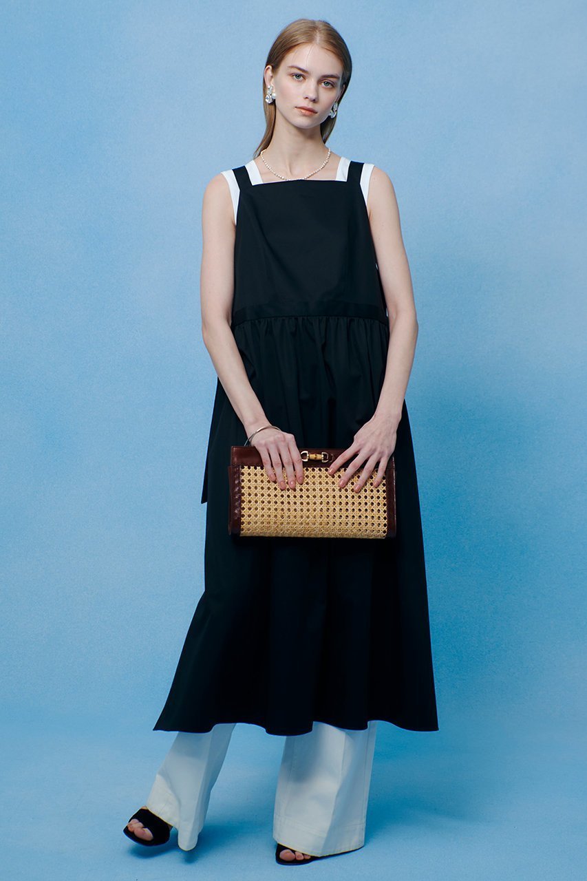 【アルアバイル/allureville】の【LOULOU WILLOUGHBY】コットンサテンエプロンワンピース 人気、トレンドファッション・服の通販 founy(ファニー) 　ファッション　Fashion　レディースファッション　Fashion for Women　ワンピース　Dresses　チュニック　Tunic Tops & Dresses　ギャザー　Gathered, Ruffled　サテン　Satin, Glossy Fabric　チュニック　Tunic, Long Top　フィット　Fit, Slim Fit　ロング　Long, Long-Length　夏　Summer　新作・新入荷　New Arrivals / New In　other-5|ID: prp329100004935556 ipo3291000000037037950