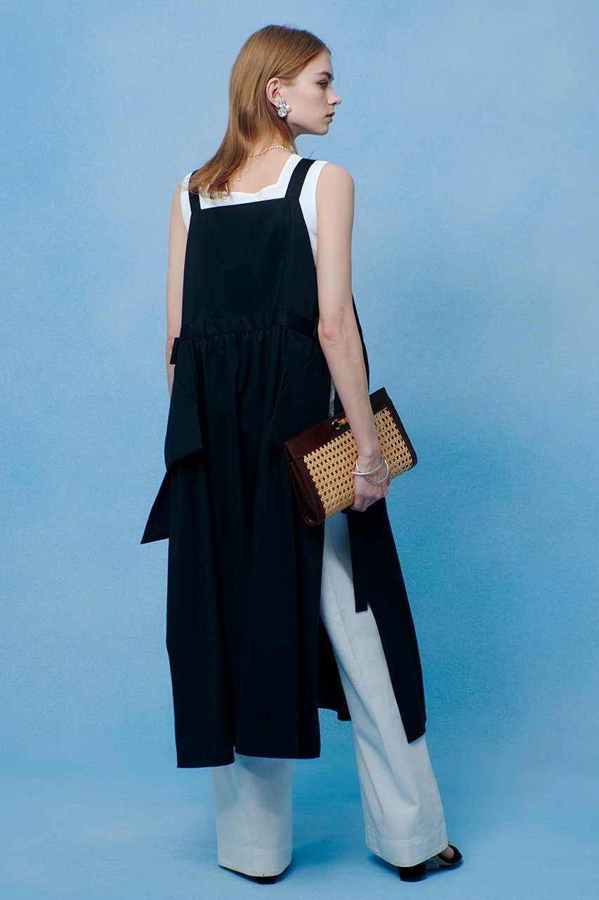 【アルアバイル/allureville】の【LOULOU WILLOUGHBY】コットンサテンエプロンワンピース 人気、トレンドファッション・服の通販 founy(ファニー) 　ファッション　Fashion　レディースファッション　Fashion for Women　ワンピース　Dresses　チュニック　Tunic Tops & Dresses　ギャザー　Gathered, Ruffled　サテン　Satin, Glossy Fabric　チュニック　Tunic, Long Top　フィット　Fit, Slim Fit　ロング　Long, Long-Length　夏　Summer　新作・新入荷　New Arrivals / New In　other-6|ID: prp329100004935556 ipo3291000000037037951