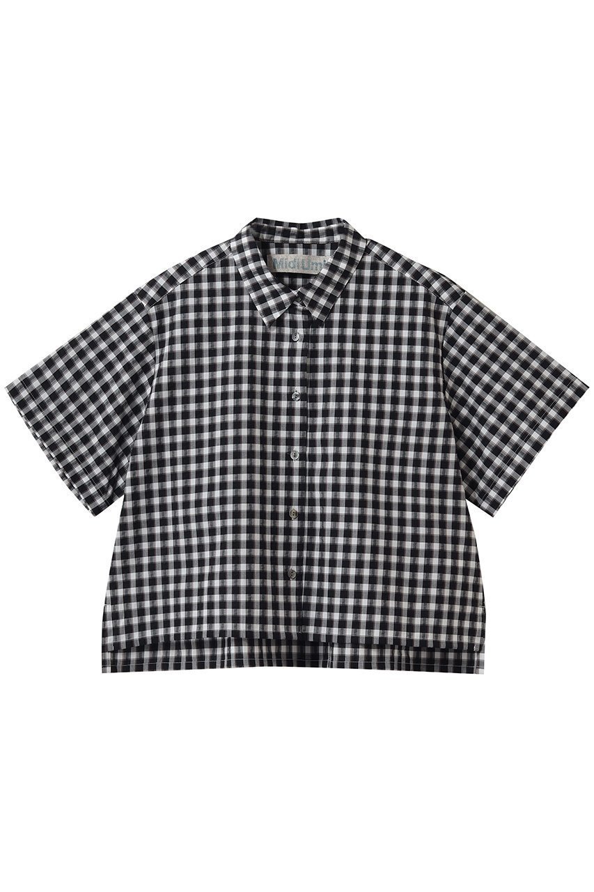 【ミディウミ/MidiUmi】のseersucker check shirt シャツ インテリア・キッズ・メンズ・レディースファッション・服の通販 founy(ファニー) 　ファッション　Fashion　レディースファッション　Fashion for Women　トップス・カットソー　Cut & Sew Tops　シャツ・ブラウス・オフィスカジュアル　Elegant Blouses & Button-Ups　クロップド　Cropped, Short Length　ショート　Short, Short Length　スリーブ　Sleeve, Long Sleeve / Short Sleeve　チェック　Check, Plaid, Tartan　トレンド　Trend, Trending Now　半袖　Short Sleeve, Half Sleeve　夏　Summer　新作・新入荷　New Arrivals / New In　春　Spring　S/S・春夏　SS, Spring/Summer, Warm Season　black|ID: prp329100004935558 ipo3291000000037037963