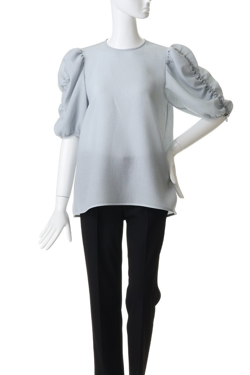 【ジェイドット/j.】のジャカード織 袖シャーリングブラウス 人気、トレンドファッション・服の通販 founy(ファニー) 　ファッション　Fashion　レディースファッション　Fashion for Women　トップス・カットソー　Cut & Sew Tops　シャツ・ブラウス・オフィスカジュアル　Elegant Blouses & Button-Ups　シャーリング　Shirring, Ruched　ショート　Short, Short Length　ジャカード／ジャガード　Jacquard, Woven Pattern　スリーブ　Sleeve, Long Sleeve / Short Sleeve　フェミニン　Feminine, Girly　新作・新入荷　New Arrivals / New In　other-2|ID: prp329100004935559 ipo3291000000037037971