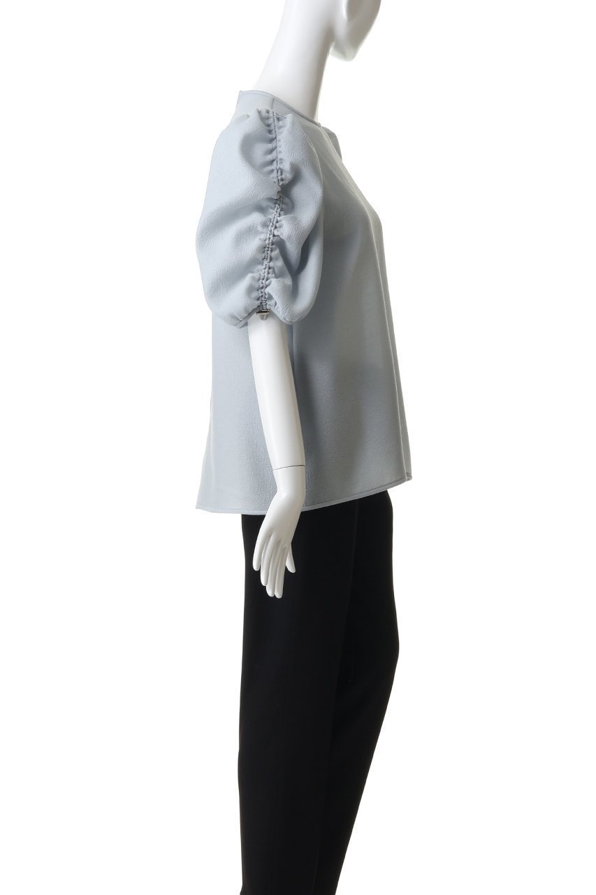 【ジェイドット/j.】のジャカード織 袖シャーリングブラウス 人気、トレンドファッション・服の通販 founy(ファニー) 　ファッション　Fashion　レディースファッション　Fashion for Women　トップス・カットソー　Cut & Sew Tops　シャツ・ブラウス・オフィスカジュアル　Elegant Blouses & Button-Ups　シャーリング　Shirring, Ruched　ショート　Short, Short Length　ジャカード／ジャガード　Jacquard, Woven Pattern　スリーブ　Sleeve, Long Sleeve / Short Sleeve　フェミニン　Feminine, Girly　新作・新入荷　New Arrivals / New In　other-3|ID: prp329100004935559 ipo3291000000037037972