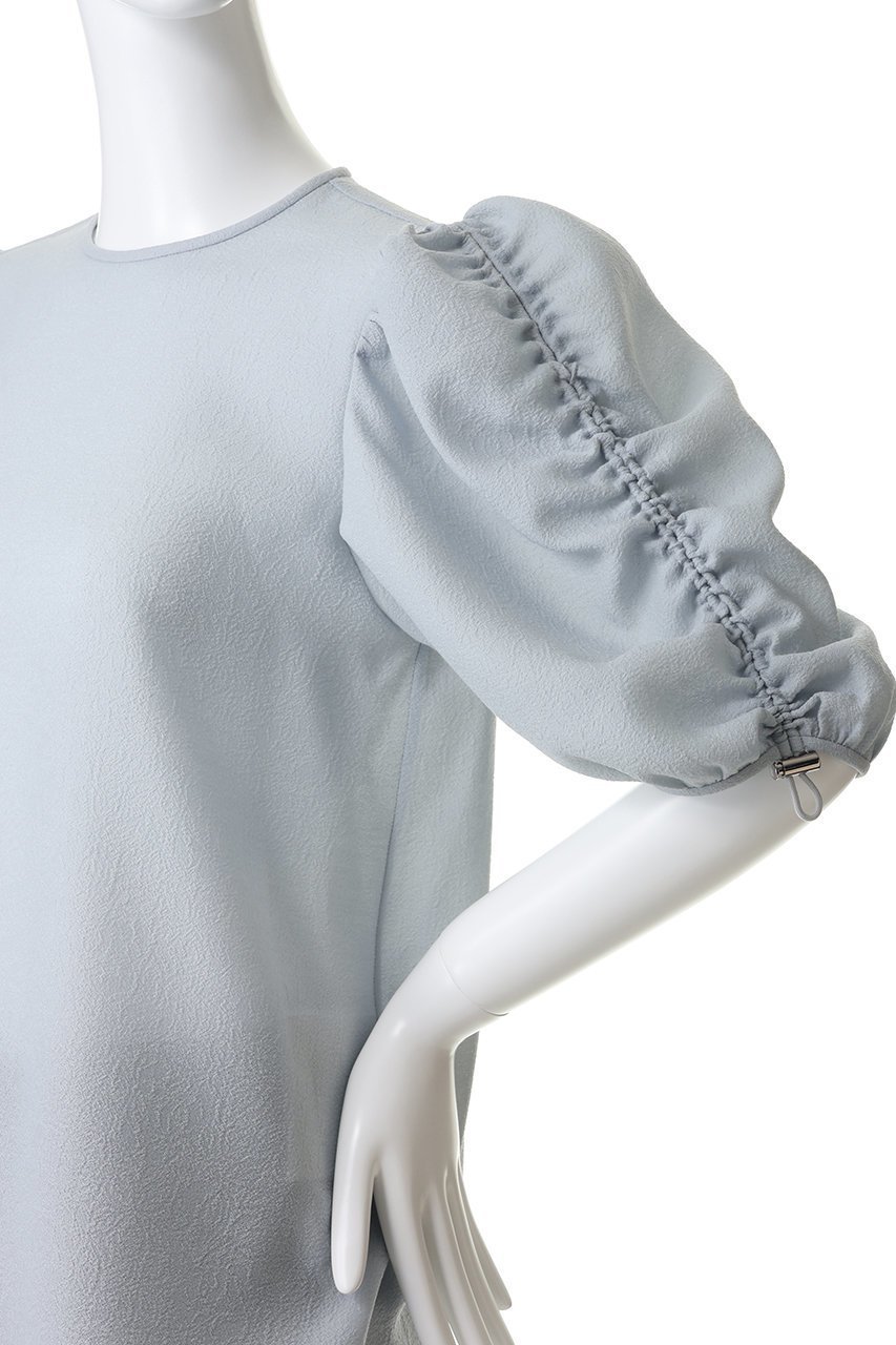 【ジェイドット/j.】のジャカード織 袖シャーリングブラウス 人気、トレンドファッション・服の通販 founy(ファニー) 　ファッション　Fashion　レディースファッション　Fashion for Women　トップス・カットソー　Cut & Sew Tops　シャツ・ブラウス・オフィスカジュアル　Elegant Blouses & Button-Ups　シャーリング　Shirring, Ruched　ショート　Short, Short Length　ジャカード／ジャガード　Jacquard, Woven Pattern　スリーブ　Sleeve, Long Sleeve / Short Sleeve　フェミニン　Feminine, Girly　新作・新入荷　New Arrivals / New In　other-5|ID: prp329100004935559 ipo3291000000037037974