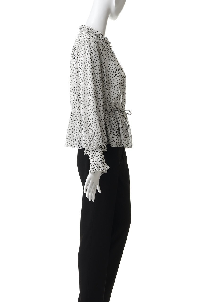 【ジェイドット/j.】のシフォンジョーゼット スタンドフリルブラウス 人気、トレンドファッション・服の通販 founy(ファニー) 　ファッション　Fashion　レディースファッション　Fashion for Women　トップス・カットソー　Cut & Sew Tops　シャツ・ブラウス・オフィスカジュアル　Elegant Blouses & Button-Ups　ギャザー　Gathered, Ruffled　シフォン　Chiffon, Lightweight Fabric　ジョーゼット　Georgette, Semi-Sheer Fabric　スタンド　Stand Collar, Upright Stand　スリーブ　Sleeve, Long Sleeve / Short Sleeve　ドット　Polka Dot, Dot Pattern　フェミニン　Feminine, Girly　フリル　Frill, Ruffle　モノトーン　Monotone, Black and White　ロング　Long, Long-Length　定番　Standard, Basic Item　新作・新入荷　New Arrivals / New In　other-3|ID: prp329100004935560 ipo3291000000037037982