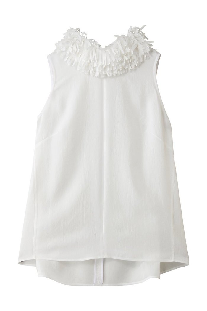 【ジェイドット/j.】のアセテートツイル フリルネックブラウス インテリア・キッズ・メンズ・レディースファッション・服の通販 founy(ファニー) https://founy.com/ ファッション Fashion レディースファッション Fashion for Women トップス・カットソー Cut & Sew Tops キャミソール&ノースリーブ Camisoles & Sleeveless Tops シャツ・ブラウス・オフィスカジュアル Elegant Blouses & Button-Ups シアー Sheer, See-Through スラックス Slacks, Dress Pants デニム Denim, Jeans Material ノースリーブ Sleeveless, No-Sleeve フリル Frill, Ruffle 夏 Summer 新作・新入荷 New Arrivals / New In 春 Spring S/S・春夏 SS, Spring/Summer, Warm Season |ID: prp329100004935561 ipo3291000000037037988