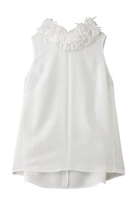 【ジェイドット/j.】のアセテートツイル フリルネックブラウス 人気、トレンドファッション・服の通販 founy(ファニー) ファッション Fashion レディースファッション Fashion for Women トップス・カットソー Cut & Sew Tops キャミソール&ノースリーブ Camisoles & Sleeveless Tops シャツ・ブラウス・オフィスカジュアル Elegant Blouses & Button-Ups シアー Sheer, See-Through スラックス Slacks, Dress Pants デニム Denim, Jeans Material ノースリーブ Sleeveless, No-Sleeve フリル Frill, Ruffle 夏 Summer 新作・新入荷 New Arrivals / New In 春 Spring S/S・春夏 SS, Spring/Summer, Warm Season |ID:prp329100004935561