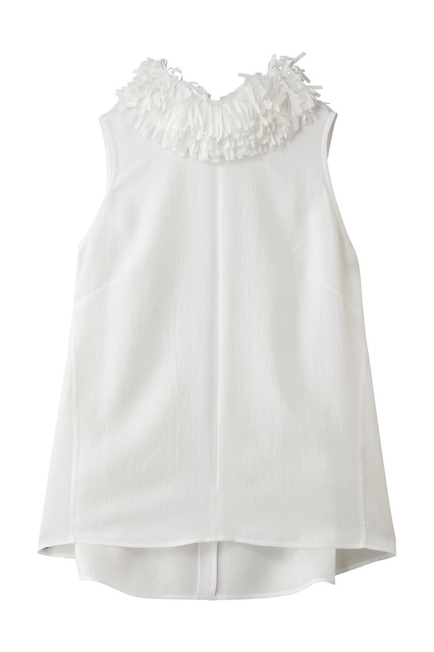 【ジェイドット/j.】のアセテートツイル フリルネックブラウス 人気、トレンドファッション・服の通販 founy(ファニー) 　ファッション　Fashion　レディースファッション　Fashion for Women　トップス・カットソー　Cut & Sew Tops　キャミソール&ノースリーブ　Camisoles & Sleeveless Tops　シャツ・ブラウス・オフィスカジュアル　Elegant Blouses & Button-Ups　シアー　Sheer, See-Through　スラックス　Slacks, Dress Pants　デニム　Denim, Jeans Material　ノースリーブ　Sleeveless, No-Sleeve　フリル　Frill, Ruffle　夏　Summer　新作・新入荷　New Arrivals / New In　春　Spring　S/S・春夏　SS, Spring/Summer, Warm Season　 other-1|ID: prp329100004935561 ipo3291000000037037988