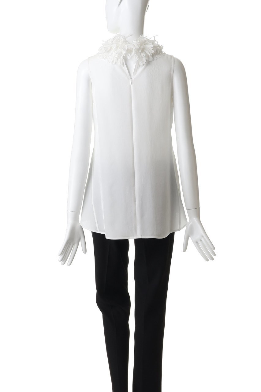 【ジェイドット/j.】のアセテートツイル フリルネックブラウス 人気、トレンドファッション・服の通販 founy(ファニー) 　ファッション　Fashion　レディースファッション　Fashion for Women　トップス・カットソー　Cut & Sew Tops　キャミソール&ノースリーブ　Camisoles & Sleeveless Tops　シャツ・ブラウス・オフィスカジュアル　Elegant Blouses & Button-Ups　シアー　Sheer, See-Through　スラックス　Slacks, Dress Pants　デニム　Denim, Jeans Material　ノースリーブ　Sleeveless, No-Sleeve　フリル　Frill, Ruffle　夏　Summer　新作・新入荷　New Arrivals / New In　春　Spring　S/S・春夏　SS, Spring/Summer, Warm Season　other-4|ID: prp329100004935561 ipo3291000000037037993