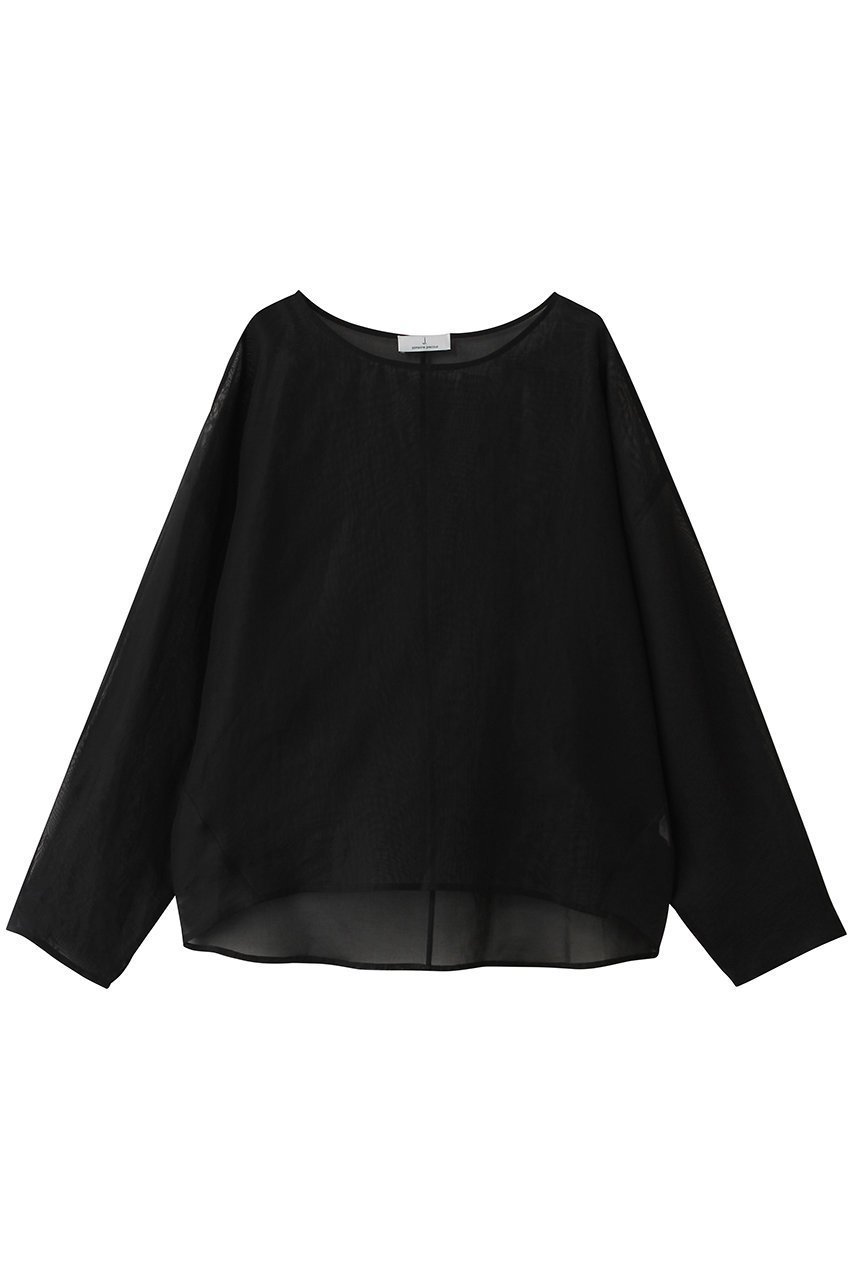 【ジェイドット/j.】の強撚オーガンジー Tブラウス インテリア・キッズ・メンズ・レディースファッション・服の通販 founy(ファニー) 　ファッション　Fashion　レディースファッション　Fashion for Women　トップス・カットソー　Cut & Sew Tops　シャツ・ブラウス・オフィスカジュアル　Elegant Blouses & Button-Ups　おすすめ　Recommended / Our Picks　インナー　Innerwear　オーガンジー　Organza Fabric　コンビネゾン　Jumpsuit, All-in-One　スリーブ　Sleeve, Long Sleeve / Short Sleeve　チュニック　Tunic, Long Top　ロング　Long, Long-Length　夏　Summer　新作・新入荷　New Arrivals / New In　春　Spring　S/S・春夏　SS, Spring/Summer, Warm Season　ブラック|ID: prp329100004935562 ipo3291000000037038000