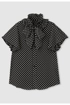 【アルアバイル/allureville】の【LOULOU WILLOUGHBY】デシンドットフレアスリーブブラウス ブラック|ID:prp329100004935563