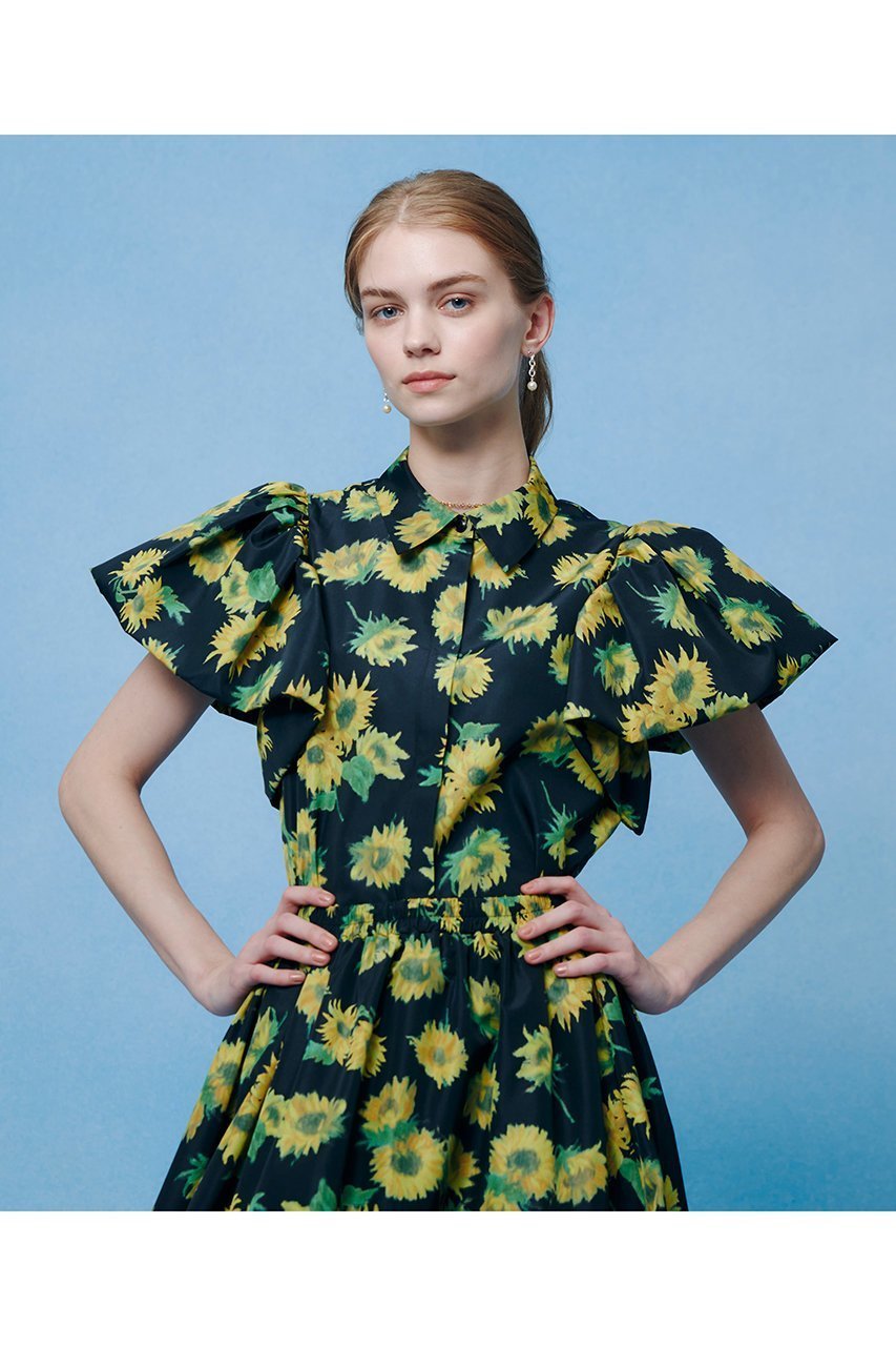 【アルアバイル/allureville】の【LOULOU WILLOUGHBY】サンフラワープリントバルーンスリーブシャツ 人気、トレンドファッション・服の通販 founy(ファニー) 　ファッション　Fashion　レディースファッション　Fashion for Women　トップス・カットソー　Cut & Sew Tops　シャツ・ブラウス・オフィスカジュアル　Elegant Blouses & Button-Ups　花柄・フラワープリント・モチーフ　Floral Prints & Motifs / Flower Pattern Tops　ショート　Short, Short Length　スリーブ　Sleeve, Long Sleeve / Short Sleeve　タフタ　Taffeta, Structured Fabric　トレンド　Trend, Trending Now　バルーン　Balloon, Balloon Silhouette　プリント　Print, Printed Pattern　夏　Summer　新作・新入荷　New Arrivals / New In　other-5|ID: prp329100004935564 ipo3291000000037038023