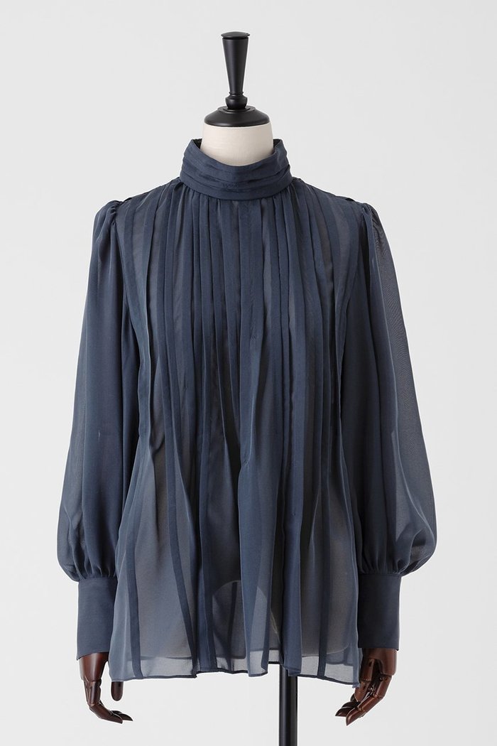 【オーヴィル/EAUVIRE】のランダムタックブラウス インテリア・キッズ・メンズ・レディースファッション・服の通販 founy(ファニー) https://founy.com/ ファッション Fashion レディースファッション Fashion for Women トップス・カットソー Cut & Sew Tops シャツ・ブラウス・オフィスカジュアル Elegant Blouses & Button-Ups クラシカル Classical, Vintage-Inspired シアー Sheer, See-Through シフォン Chiffon, Lightweight Fabric シルク Silk, 100% Silk スリーブ Sleeve, Long Sleeve / Short Sleeve ハイネック High Neck, Mock Neck フレア Flare, Flared ランダム Random, Irregular ロング Long, Long-Length 人気 Popular, Best Seller 新作・新入荷 New Arrivals / New In |ID: prp329100004935565 ipo3291000000037038027