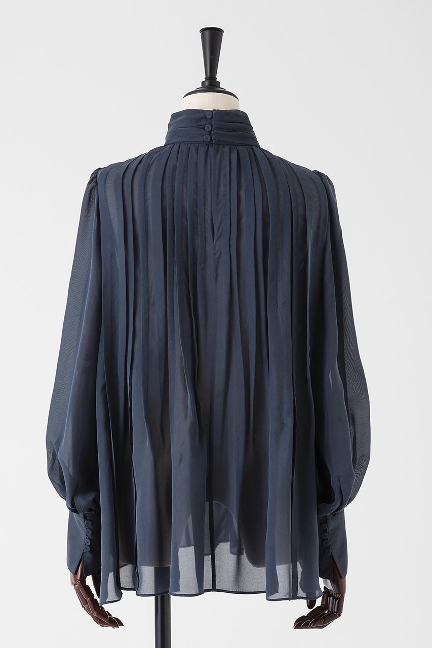 【オーヴィル/EAUVIRE】のランダムタックブラウス 人気、トレンドファッション・服の通販 founy(ファニー) 　ファッション　Fashion　レディースファッション　Fashion for Women　トップス・カットソー　Cut & Sew Tops　シャツ・ブラウス・オフィスカジュアル　Elegant Blouses & Button-Ups　クラシカル　Classical, Vintage-Inspired　シアー　Sheer, See-Through　シフォン　Chiffon, Lightweight Fabric　シルク　Silk, 100% Silk　スリーブ　Sleeve, Long Sleeve / Short Sleeve　ハイネック　High Neck, Mock Neck　フレア　Flare, Flared　ランダム　Random, Irregular　ロング　Long, Long-Length　人気　Popular, Best Seller　新作・新入荷　New Arrivals / New In　other-3|ID: prp329100004935565 ipo3291000000037038031