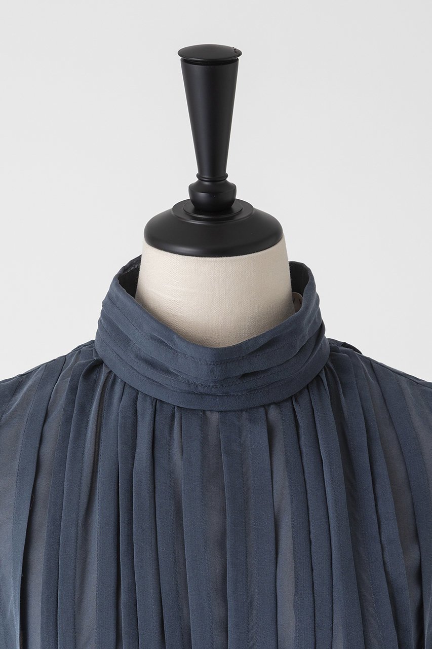 【オーヴィル/EAUVIRE】のランダムタックブラウス 人気、トレンドファッション・服の通販 founy(ファニー) 　ファッション　Fashion　レディースファッション　Fashion for Women　トップス・カットソー　Cut & Sew Tops　シャツ・ブラウス・オフィスカジュアル　Elegant Blouses & Button-Ups　クラシカル　Classical, Vintage-Inspired　シアー　Sheer, See-Through　シフォン　Chiffon, Lightweight Fabric　シルク　Silk, 100% Silk　スリーブ　Sleeve, Long Sleeve / Short Sleeve　ハイネック　High Neck, Mock Neck　フレア　Flare, Flared　ランダム　Random, Irregular　ロング　Long, Long-Length　人気　Popular, Best Seller　新作・新入荷　New Arrivals / New In　other-4|ID: prp329100004935565 ipo3291000000037038032