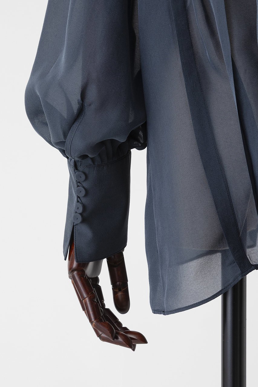 【オーヴィル/EAUVIRE】のランダムタックブラウス 人気、トレンドファッション・服の通販 founy(ファニー) 　ファッション　Fashion　レディースファッション　Fashion for Women　トップス・カットソー　Cut & Sew Tops　シャツ・ブラウス・オフィスカジュアル　Elegant Blouses & Button-Ups　クラシカル　Classical, Vintage-Inspired　シアー　Sheer, See-Through　シフォン　Chiffon, Lightweight Fabric　シルク　Silk, 100% Silk　スリーブ　Sleeve, Long Sleeve / Short Sleeve　ハイネック　High Neck, Mock Neck　フレア　Flare, Flared　ランダム　Random, Irregular　ロング　Long, Long-Length　人気　Popular, Best Seller　新作・新入荷　New Arrivals / New In　other-5|ID: prp329100004935565 ipo3291000000037038033