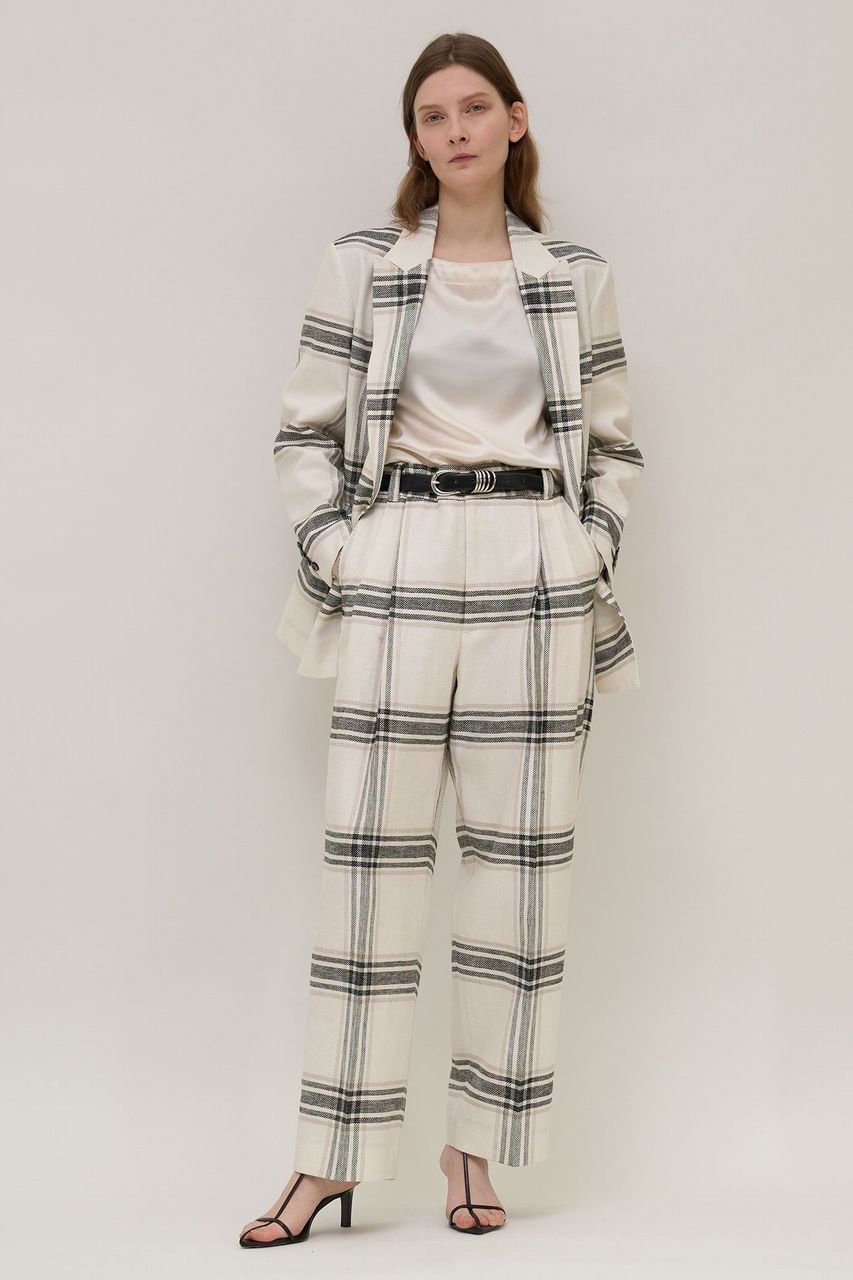 【アンビラン/unbilanc】のリネンチェックローラマイルジャケット 人気、トレンドファッション・服の通販 founy(ファニー) 　ファッション　Fashion　レディースファッション　Fashion for Women　アウター　Coat / Outerwear Collection　レディースジャケット・軽アウター　Jackets　カッティング　Cutting Detail　ジャケット　Jacket, Outerwear　ダブル　Double, Double-Breasted　チェック　Check, Plaid, Tartan　リネン　Linen, Linen Fabric　エレガント 上品　Elegant　新作・新入荷　New Arrivals / New In　other-2|ID: prp329100004935567 ipo3291000000037038048