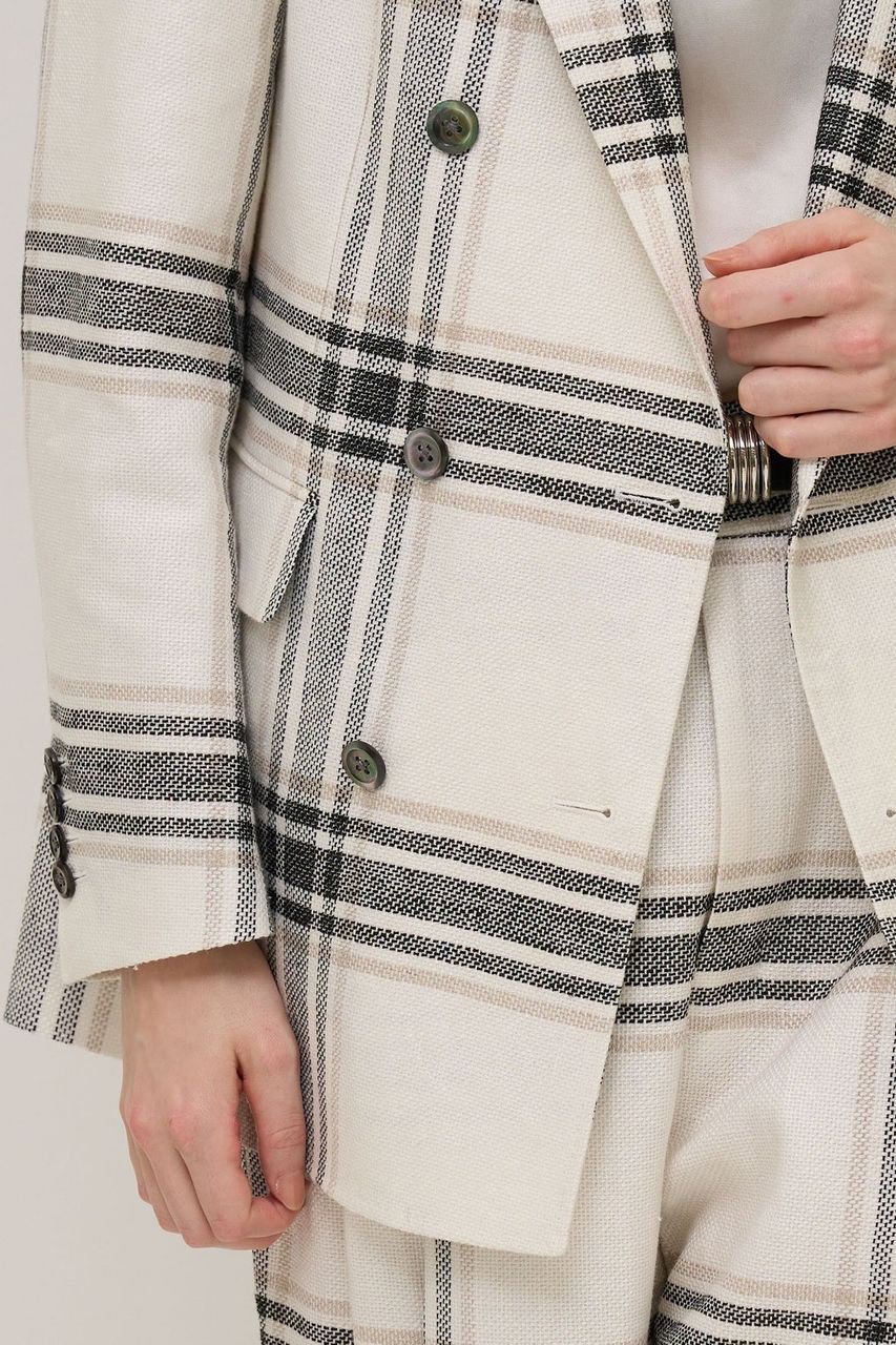 【アンビラン/unbilanc】のリネンチェックローラマイルジャケット 人気、トレンドファッション・服の通販 founy(ファニー) 　ファッション　Fashion　レディースファッション　Fashion for Women　アウター　Coat / Outerwear Collection　レディースジャケット・軽アウター　Jackets　カッティング　Cutting Detail　ジャケット　Jacket, Outerwear　ダブル　Double, Double-Breasted　チェック　Check, Plaid, Tartan　リネン　Linen, Linen Fabric　エレガント 上品　Elegant　新作・新入荷　New Arrivals / New In　other-5|ID: prp329100004935567 ipo3291000000037038051