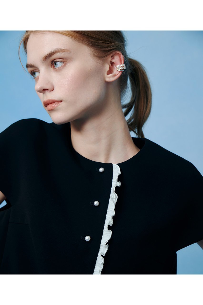 【アルアバイル/allureville】の【LOULOU WILLOUGHBY】ダブルクロスフリルジャケット 人気、トレンドファッション・服の通販 founy(ファニー) 　ファッション　Fashion　レディースファッション　Fashion for Women　アウター　Coat / Outerwear Collection　レディースジャケット・軽アウター　Jackets　おすすめ　Recommended / Our Picks　コンパクト　Compact, Small Size　ジャケット　Jacket, Outerwear　セットアップ　Set-Up, Coordinated Outfit　ダブル　Double, Double-Breasted　パール　Pearl, Pearl Accent　フリル　Frill, Ruffle　ボトム　Bottoms, Lower Wear　エレガント 上品　Elegant　半袖　Short Sleeve, Half Sleeve　新作・新入荷　New Arrivals / New In　other-2|ID: prp329100004935568 ipo3291000000037038057