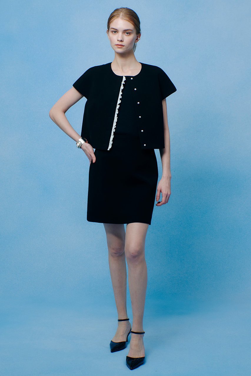 【アルアバイル/allureville】の【LOULOU WILLOUGHBY】ダブルクロスフリルジャケット 人気、トレンドファッション・服の通販 founy(ファニー) 　ファッション　Fashion　レディースファッション　Fashion for Women　アウター　Coat / Outerwear Collection　レディースジャケット・軽アウター　Jackets　おすすめ　Recommended / Our Picks　コンパクト　Compact, Small Size　ジャケット　Jacket, Outerwear　セットアップ　Set-Up, Coordinated Outfit　ダブル　Double, Double-Breasted　パール　Pearl, Pearl Accent　フリル　Frill, Ruffle　ボトム　Bottoms, Lower Wear　エレガント 上品　Elegant　半袖　Short Sleeve, Half Sleeve　新作・新入荷　New Arrivals / New In　other-3|ID: prp329100004935568 ipo3291000000037038058