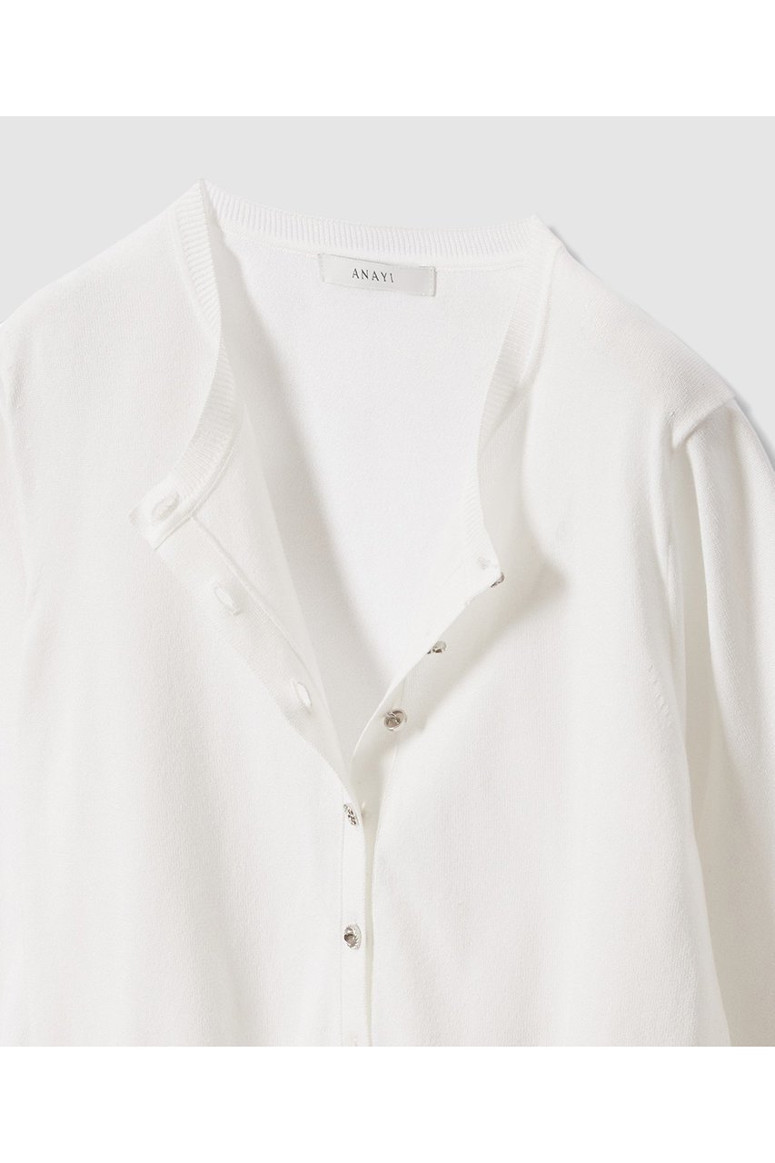 【アナイ/ANAYI】のアソートビジュー釦七分袖 カーディガン 人気、トレンドファッション・服の通販 founy(ファニー) 　ファッション　Fashion　レディースファッション　Fashion for Women　トップス・カットソー　Cut & Sew Tops　ニット　Knit Tops & Sweaters　カーディガン・羽織り　Layered Style Cardigans　カーディガン　Cardigan, Knitwear　シンプル　Simple, Minimal　ビジュー　Bijou, Jewel-like Accent　今季　This Season, Current Season　新作・新入荷　New Arrivals / New In　other-3|ID: prp329100004935569 ipo3291000000037038066
