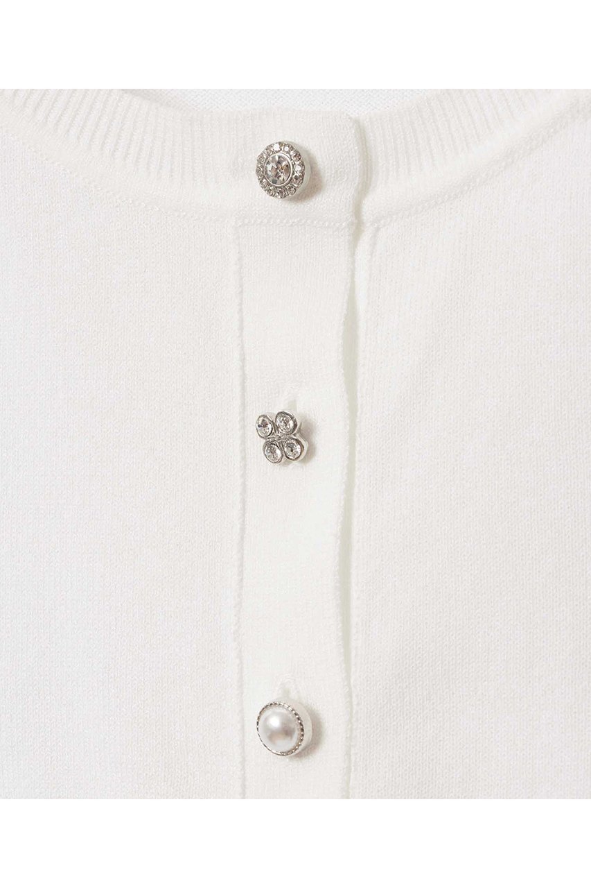 【アナイ/ANAYI】のアソートビジュー釦七分袖 カーディガン 人気、トレンドファッション・服の通販 founy(ファニー) 　ファッション　Fashion　レディースファッション　Fashion for Women　トップス・カットソー　Cut & Sew Tops　ニット　Knit Tops & Sweaters　カーディガン・羽織り　Layered Style Cardigans　カーディガン　Cardigan, Knitwear　シンプル　Simple, Minimal　ビジュー　Bijou, Jewel-like Accent　今季　This Season, Current Season　新作・新入荷　New Arrivals / New In　other-6|ID: prp329100004935569 ipo3291000000037038069