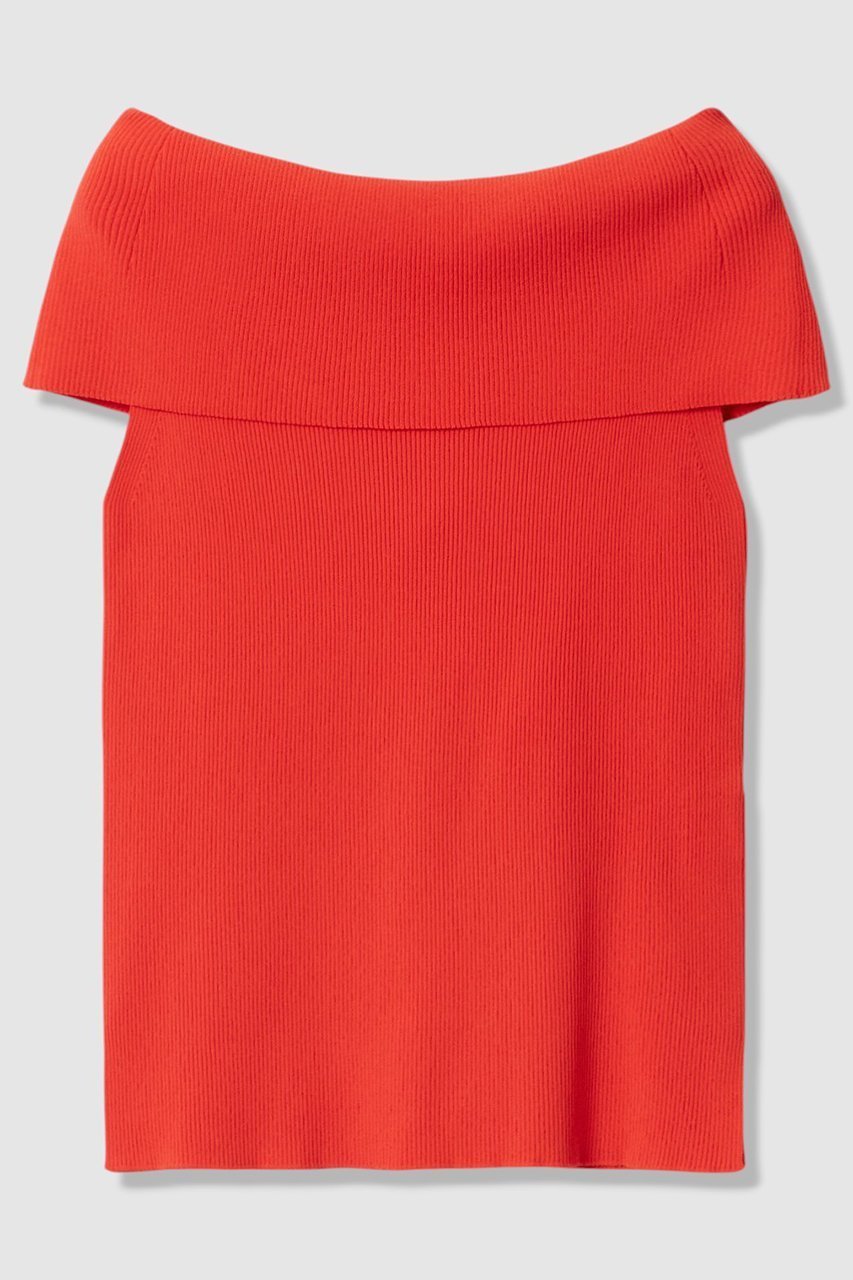 【アナイ/ANAYI】のオフショルダーリブ プルオーバー インテリア・キッズ・メンズ・レディースファッション・服の通販 founy(ファニー) 　ファッション　Fashion　レディースファッション　Fashion for Women　トップス・カットソー　Cut & Sew Tops　ニット　Knit Tops & Sweaters　カジュアルプルオーバー・ニットトップス　Pullovers & Knit Tops / Casual Pullovers　ストレッチ　Stretch, Stretchy Fabric　スリット　Slit, Slit Detail　リブニット　Rib Knit, Ribbed Knit　夏　Summer　新作・新入荷　New Arrivals / New In　レッド|ID: prp329100004935570 ipo3291000000037038075