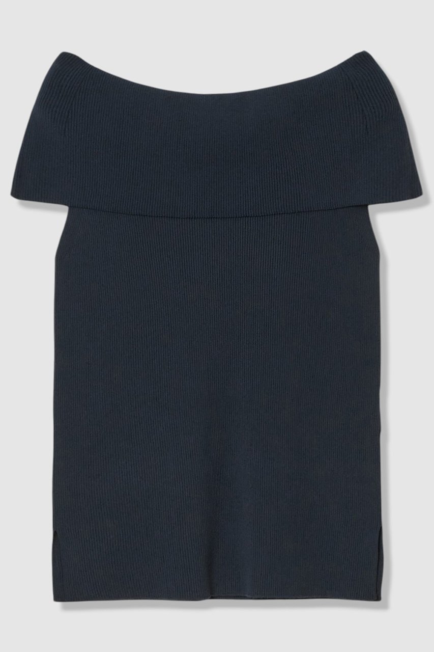 【アナイ/ANAYI】のオフショルダーリブ プルオーバー インテリア・キッズ・メンズ・レディースファッション・服の通販 founy(ファニー) 　ファッション　Fashion　レディースファッション　Fashion for Women　トップス・カットソー　Cut & Sew Tops　ニット　Knit Tops & Sweaters　カジュアルプルオーバー・ニットトップス　Pullovers & Knit Tops / Casual Pullovers　ストレッチ　Stretch, Stretchy Fabric　スリット　Slit, Slit Detail　リブニット　Rib Knit, Ribbed Knit　夏　Summer　新作・新入荷　New Arrivals / New In　ネイビー|ID: prp329100004935570 ipo3291000000037038076