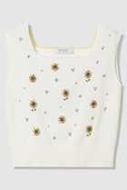 【アルアバイル/allureville】の〈WEB 一部店舗限定〉【LOULOU WILLOUGHBY】サンフラワービジュータンクトップ オフホワイト|ID: prp329100004935571 ipo3291000000037038084