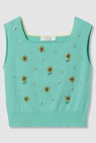【アルアバイル/allureville】の〈WEB 一部店舗限定〉【LOULOU WILLOUGHBY】サンフラワービジュータンクトップ ターコイズ|ID: prp329100004935571 ipo3291000000037038085