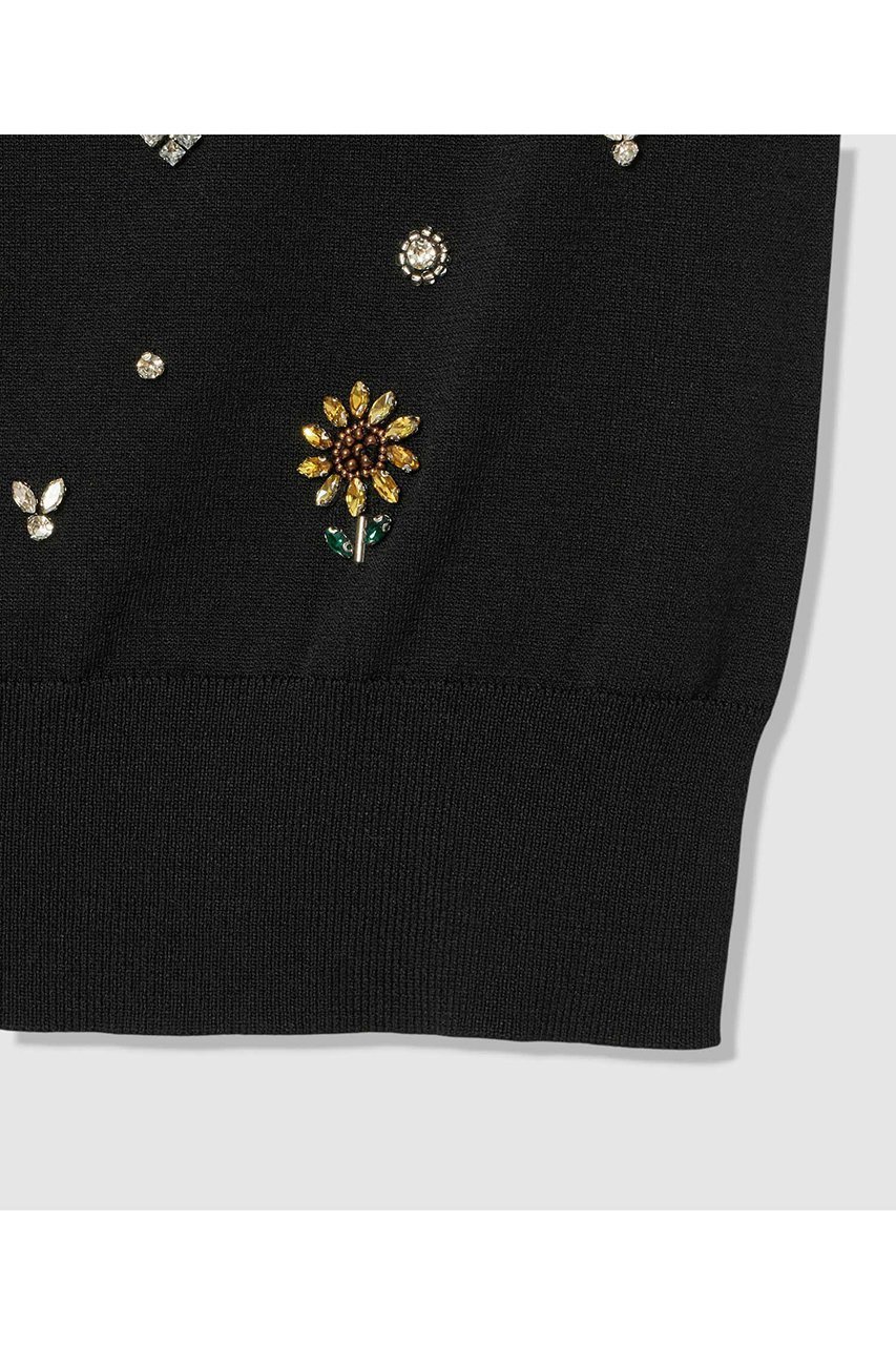 【アルアバイル/allureville】の〈WEB 一部店舗限定〉【LOULOU WILLOUGHBY】サンフラワービジュータンクトップ 人気、トレンドファッション・服の通販 founy(ファニー) 　ファッション　Fashion　レディースファッション　Fashion for Women　トップス・カットソー　Cut & Sew Tops　ニット　Knit Tops & Sweaters　カジュアルプルオーバー・ニットトップス　Pullovers & Knit Tops / Casual Pullovers　アンサンブル　Ensemble Set　インナー　Innerwear　カーディガン　Cardigan, Knitwear　ジャケット　Jacket, Outerwear　スクエア　Square, Square Shape　タンク　Tank Top, Sleeveless Top　ツイスト　Tweed, Tweed Fabric　ビジュー　Bijou, Jewel-like Accent　モチーフ　Motif, Design Theme　新作・新入荷　New Arrivals / New In　other-4|ID: prp329100004935571 ipo3291000000037038089